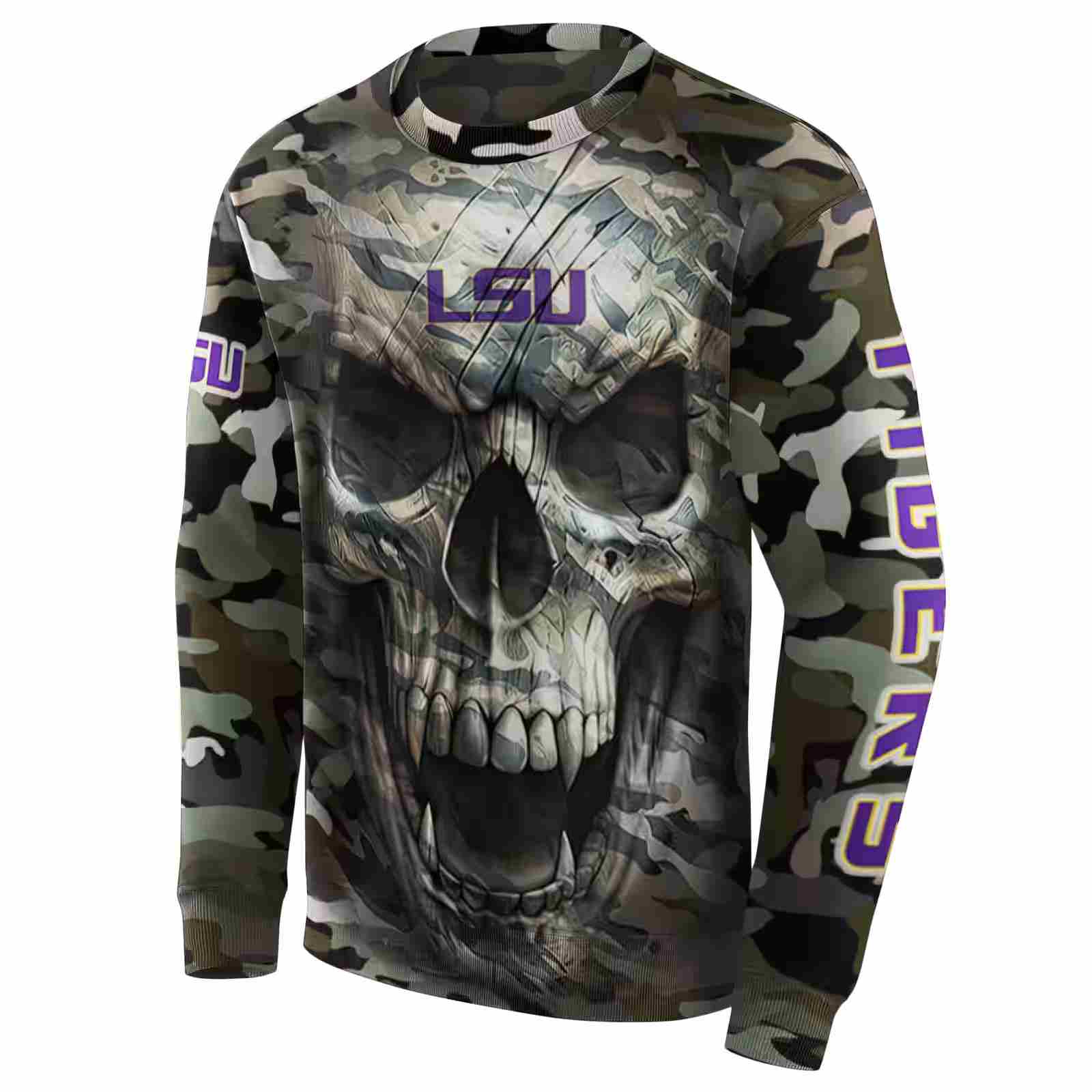 customized lsu tigers camo skull hoodie new arrival