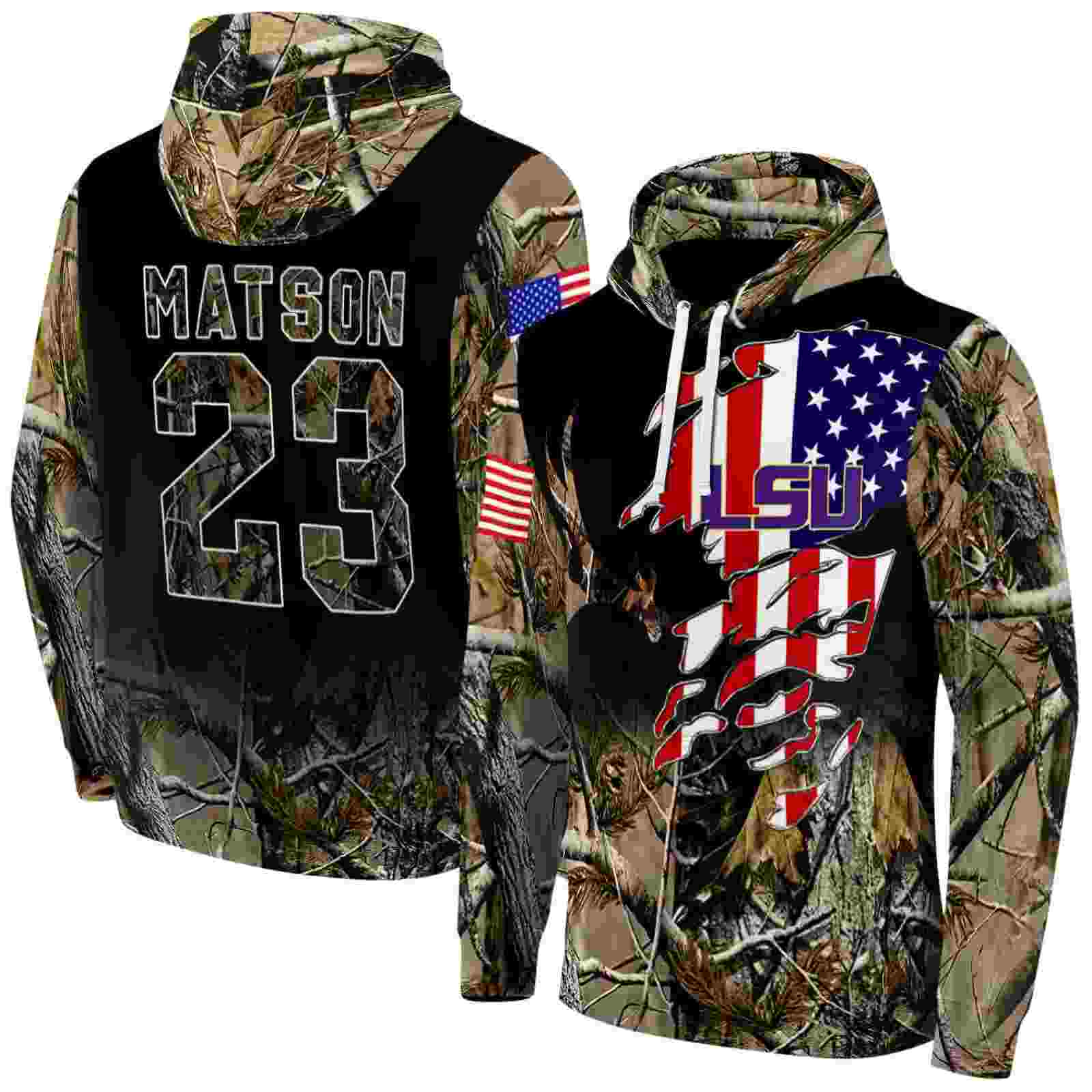 customized lsu tigers tree camo hoodie fashion forward