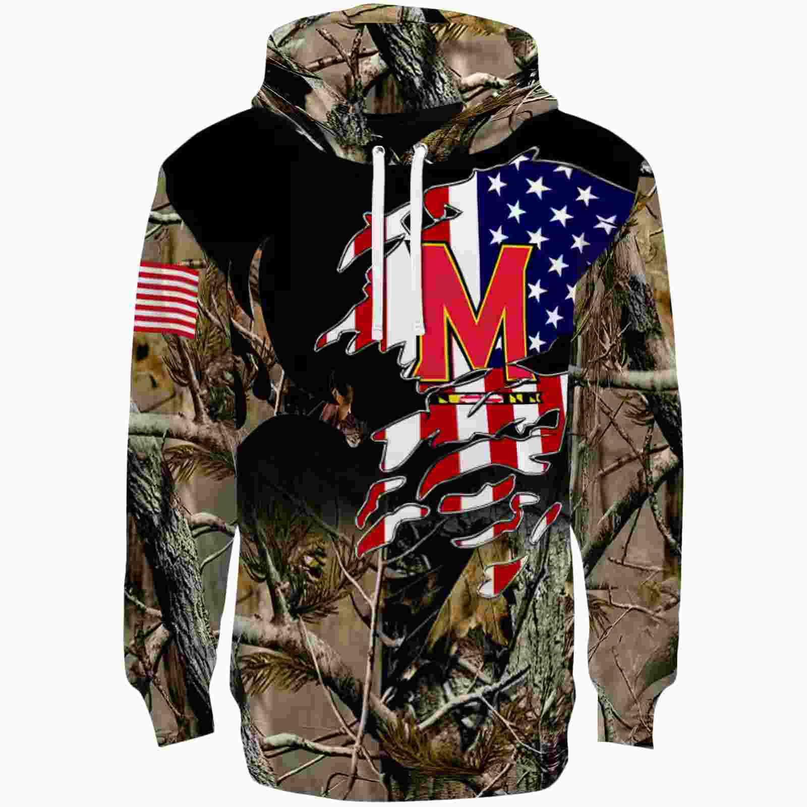 Customized Maryland Terrapins Tree Camo Hoodie