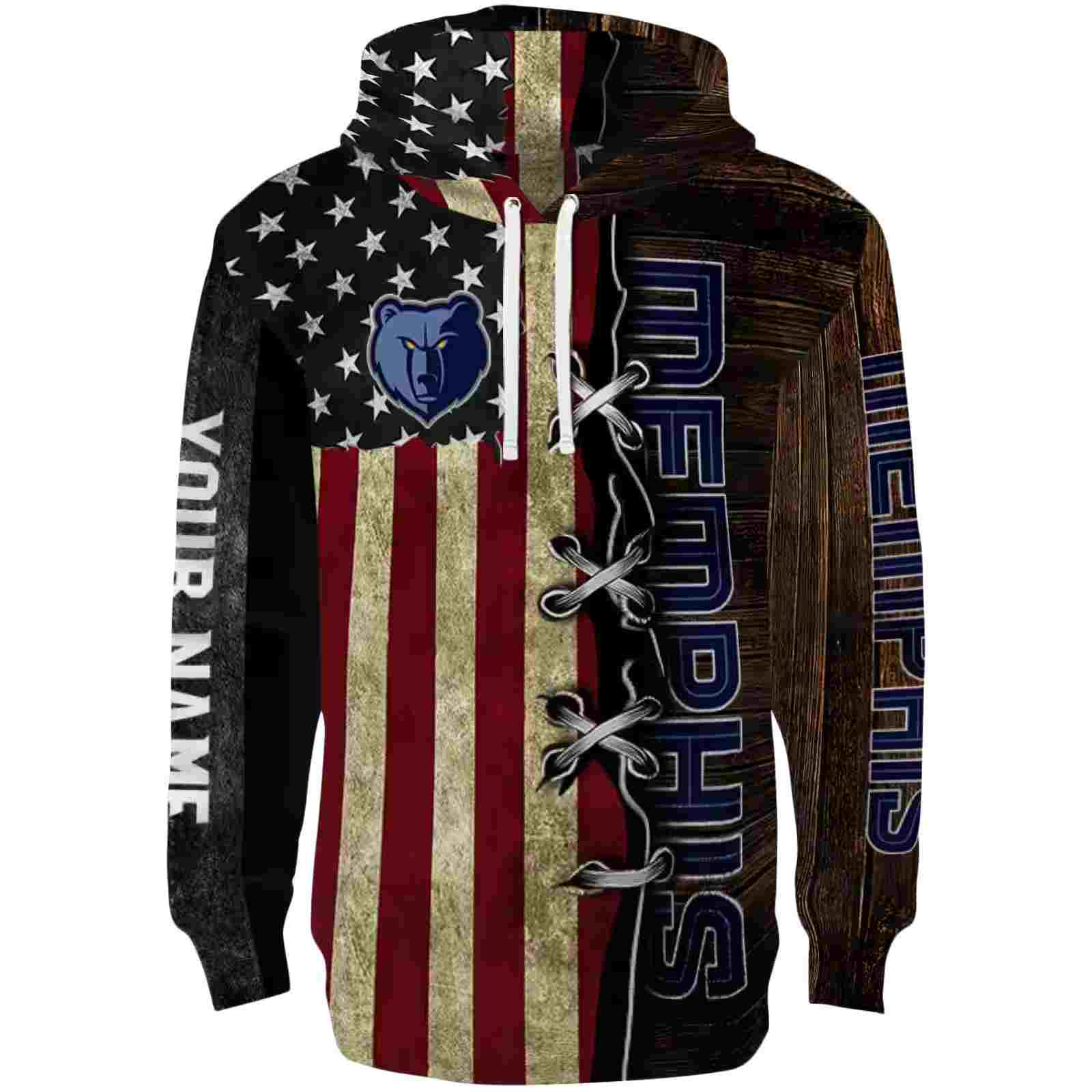 Customized Memphis Grizzlies American Pride Hoodie