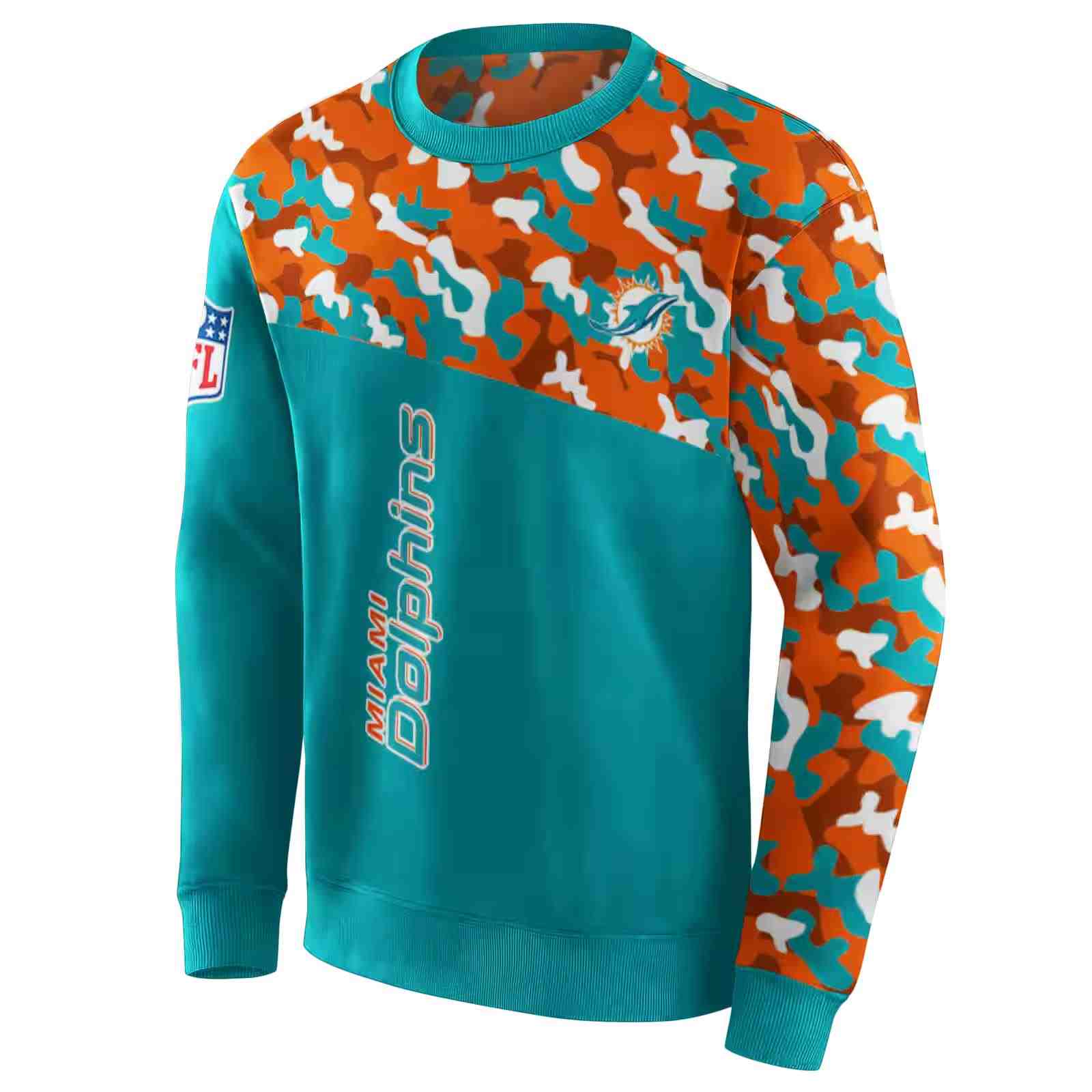 customized miami dolphins camo pattern aqua hoodie new arrival