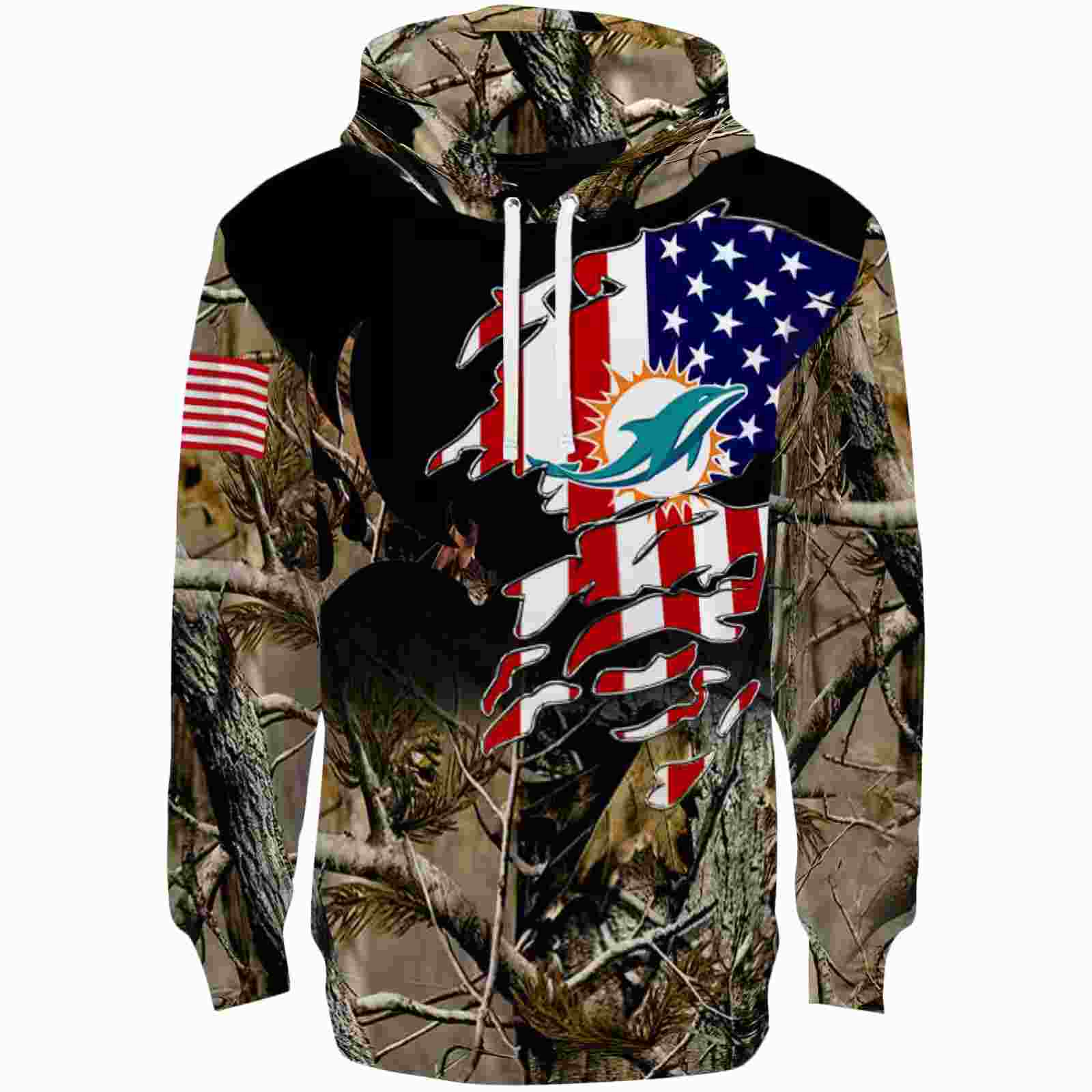 Customized Miami Dolphins Tree Camo Hoodie