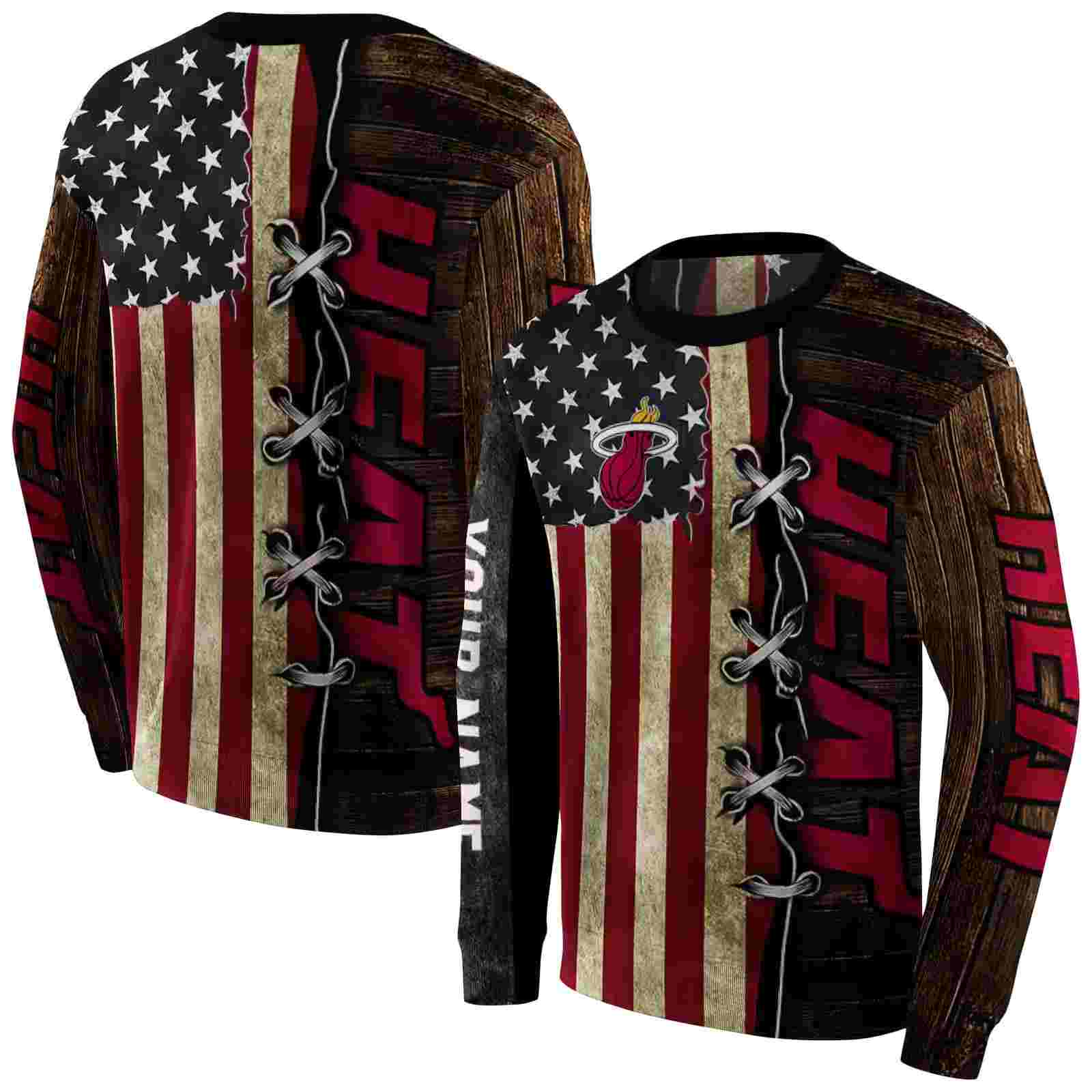 customized miami heat american pride hoodie premium grade