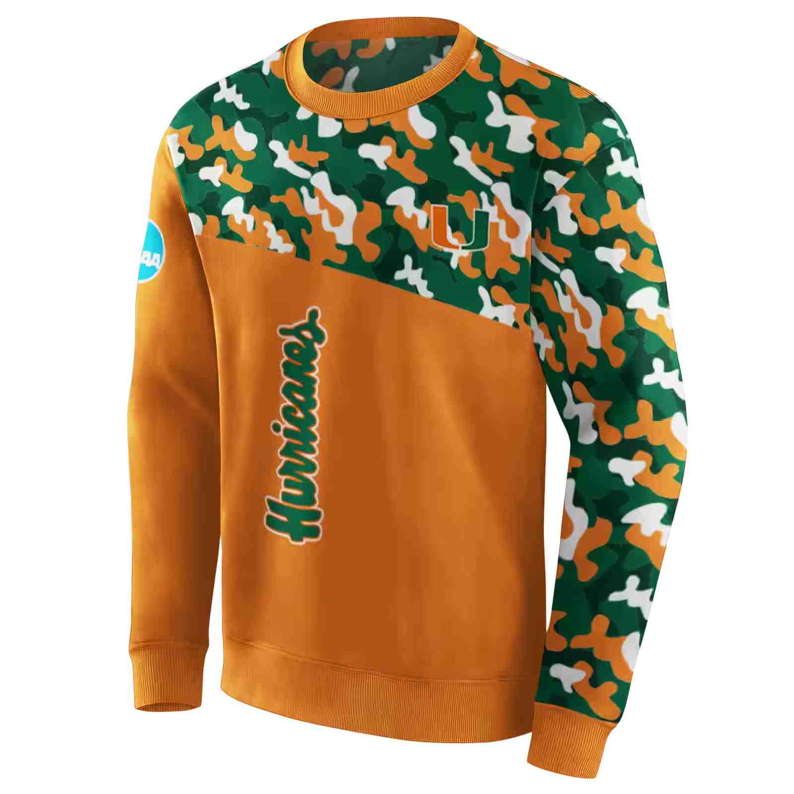 customized miami hurricanes camo pattern orange hoodie new arrival