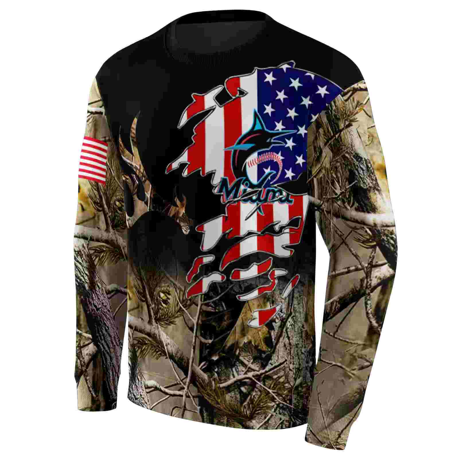 customized miami marlins tree camo hoodie new arrival