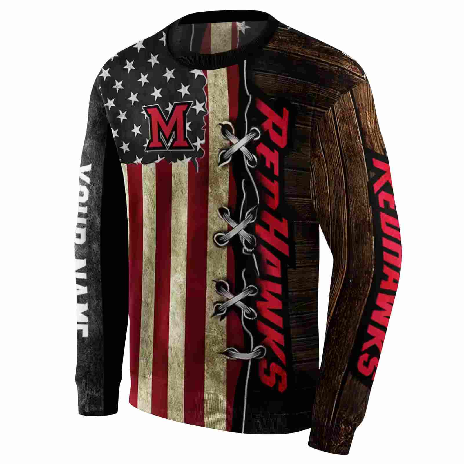 customized miami redhawks american pride hoodie new arrival
