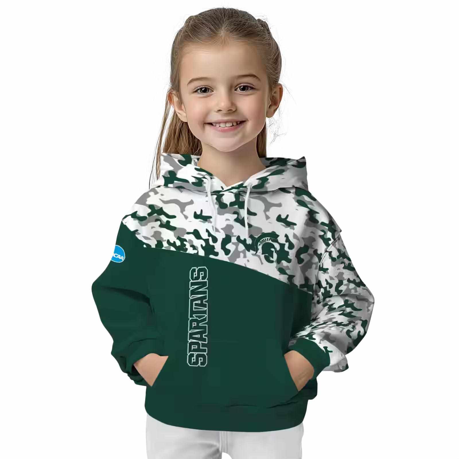 customized michigan state spartans camo pattern green hoodie top rated