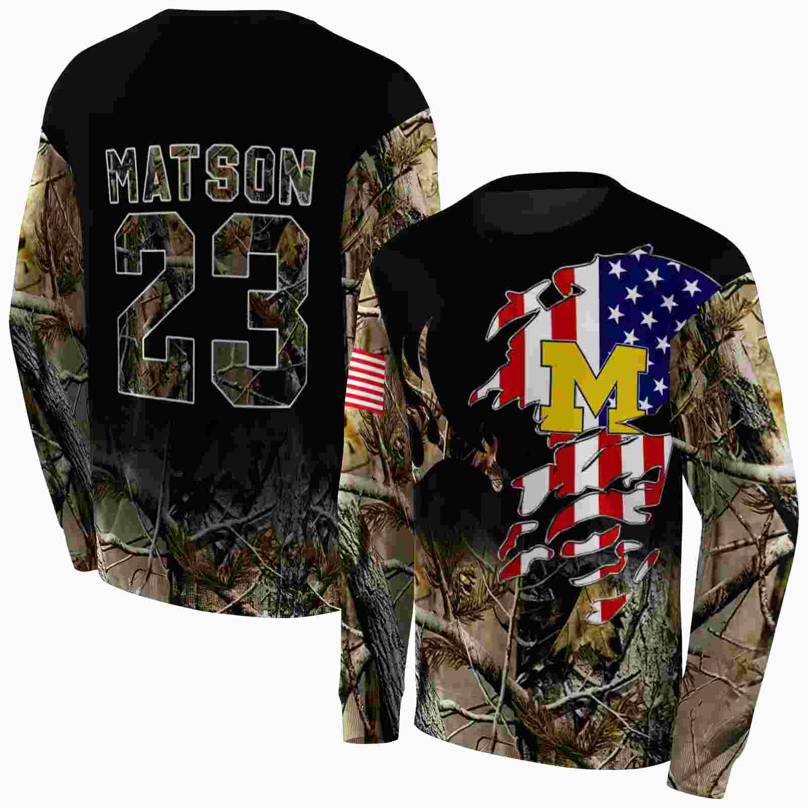 customized michigan wolverines tree camo hoodie premium grade