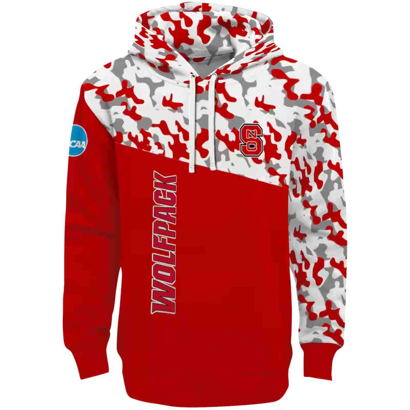 Customized NC State Wolfpack Camo Pattern Red Hoodie