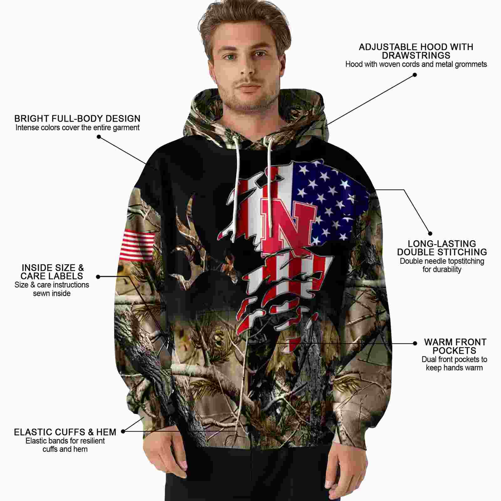 customized nebraska cornhuskers tree camo hoodie latest model