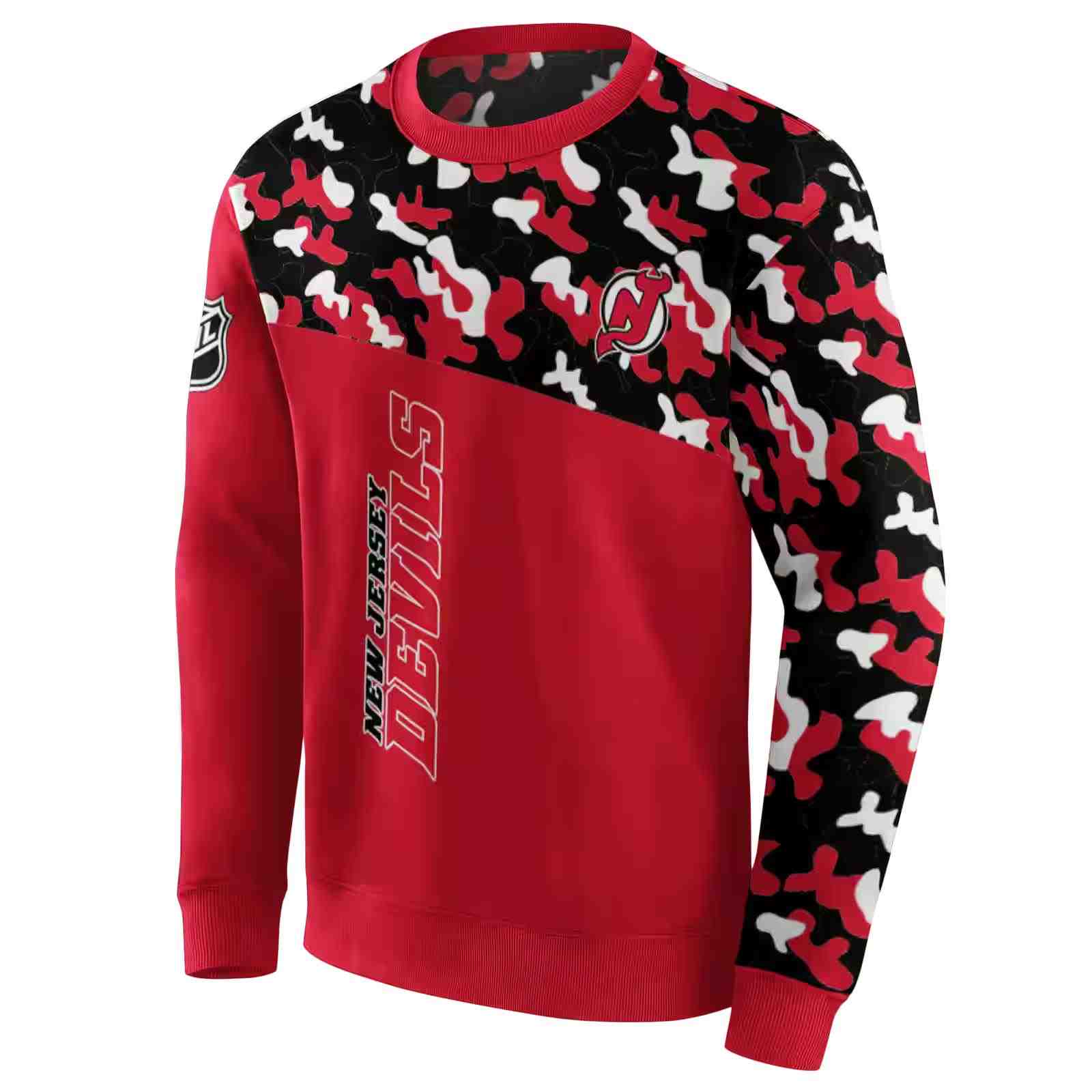 customized new jersey devils camo pattern red hoodie new arrival