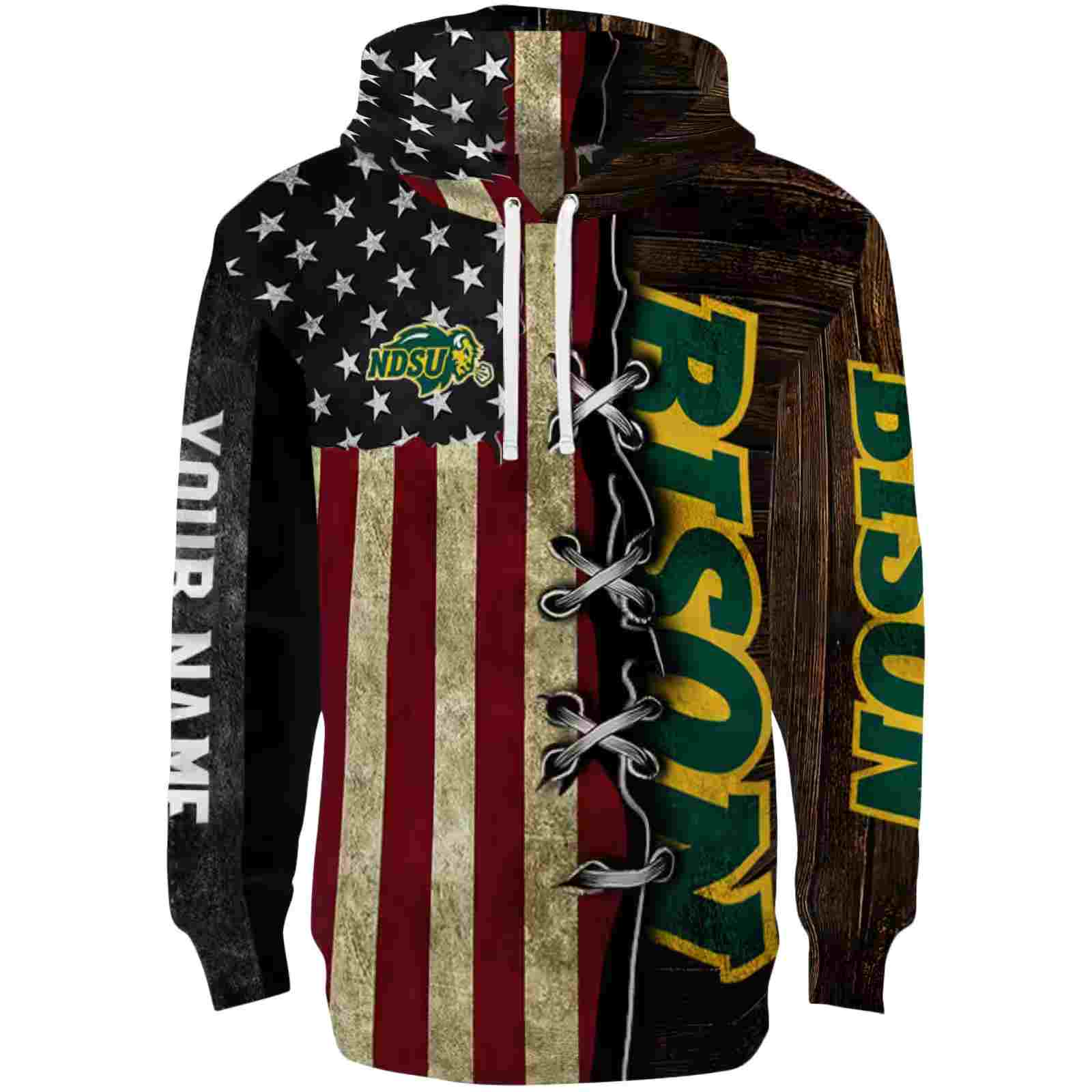 Customized North Dakota State Bison American Pride Hoodie