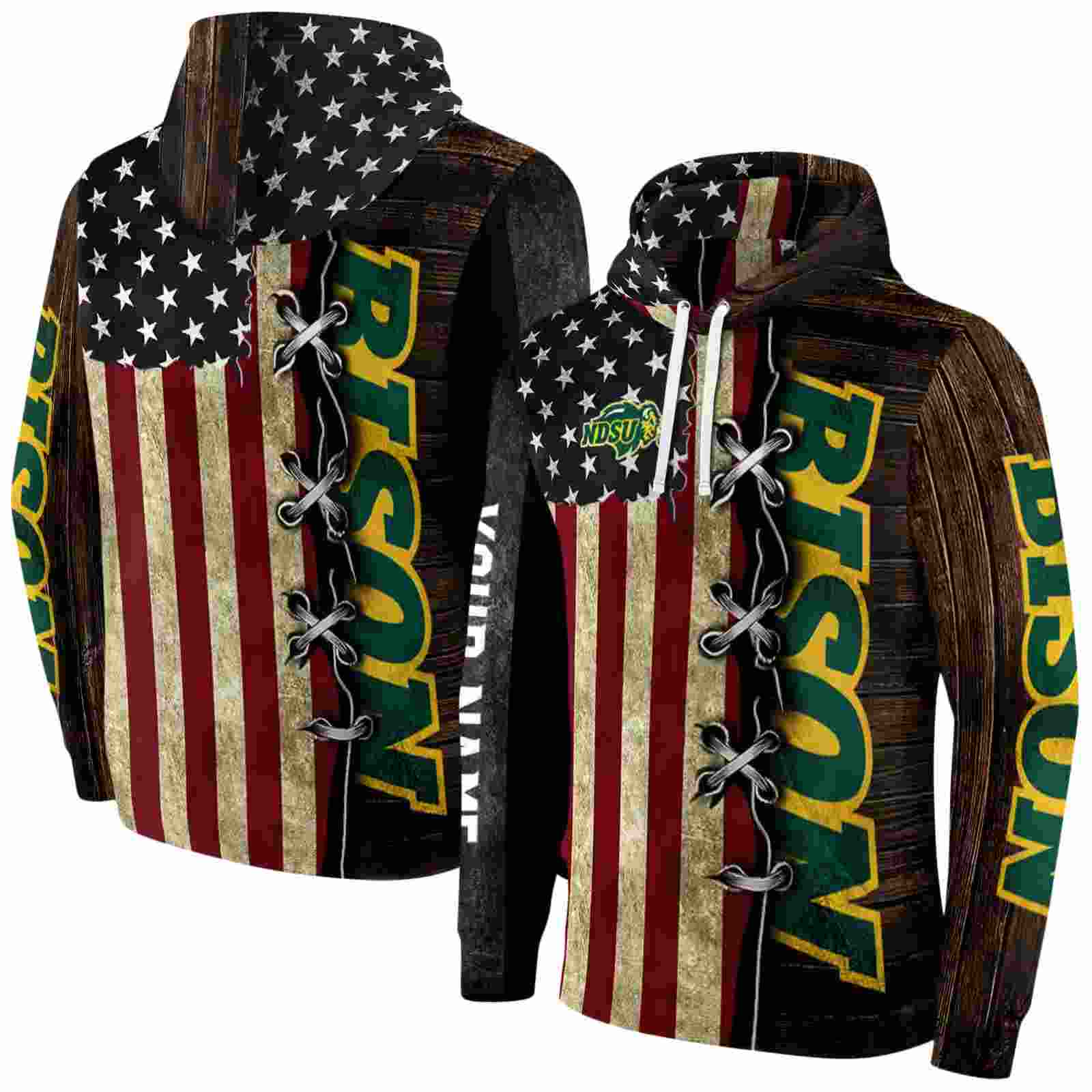 customized north dakota state bison american pride hoodie fashion forward