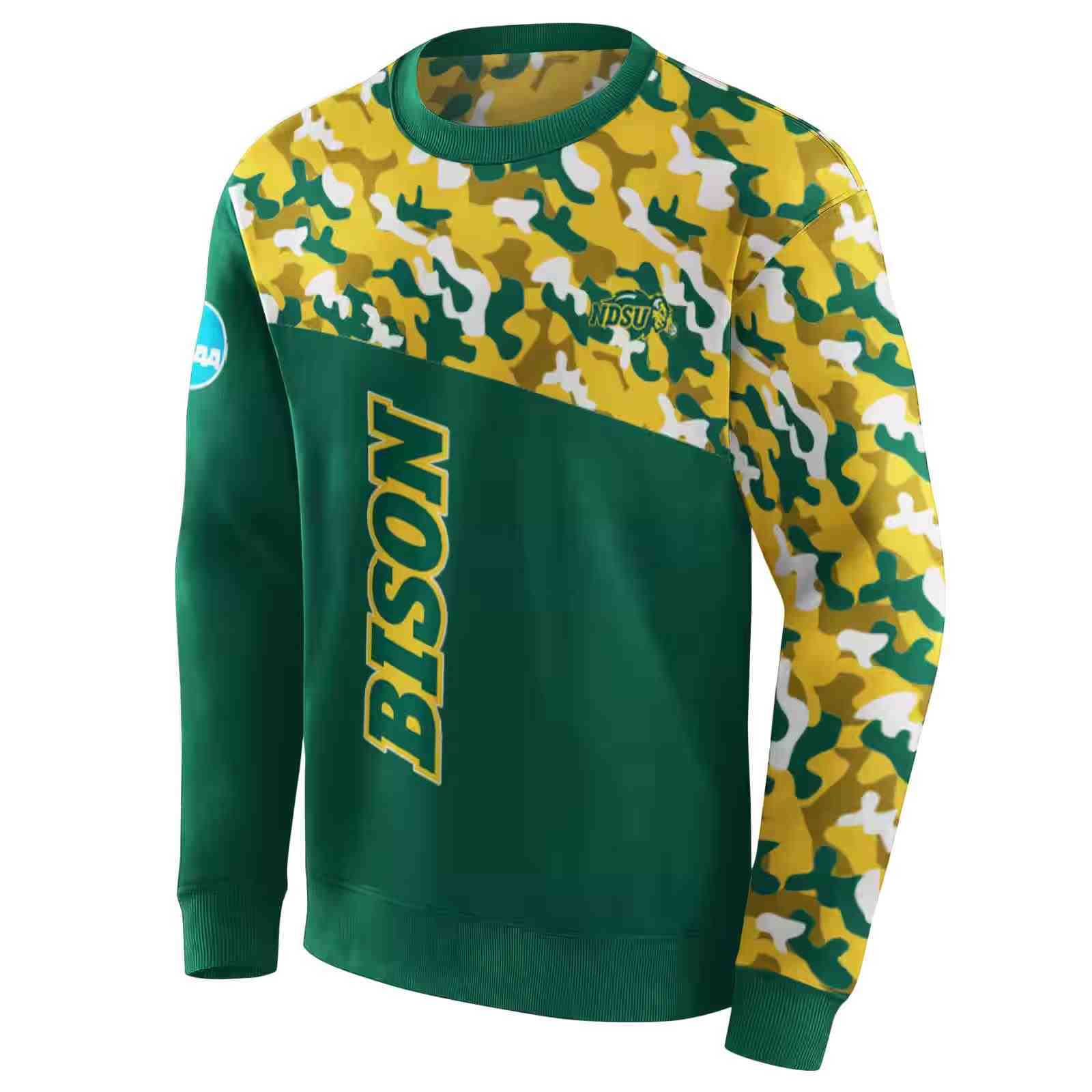 customized north dakota state bison camo pattern green hoodie new arrival