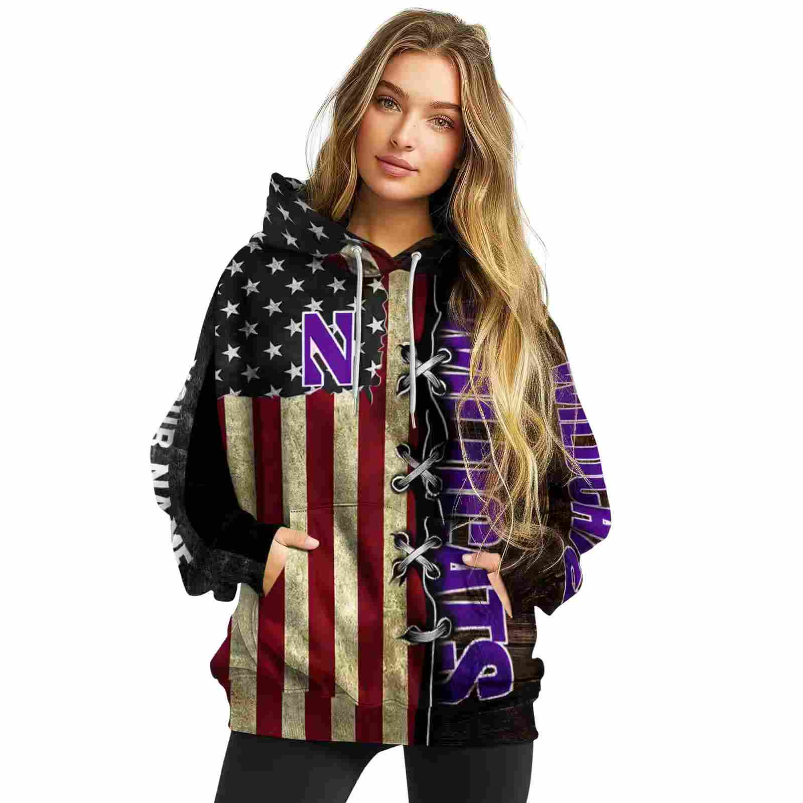 customized northwestern wildcats american pride hoodie high quality