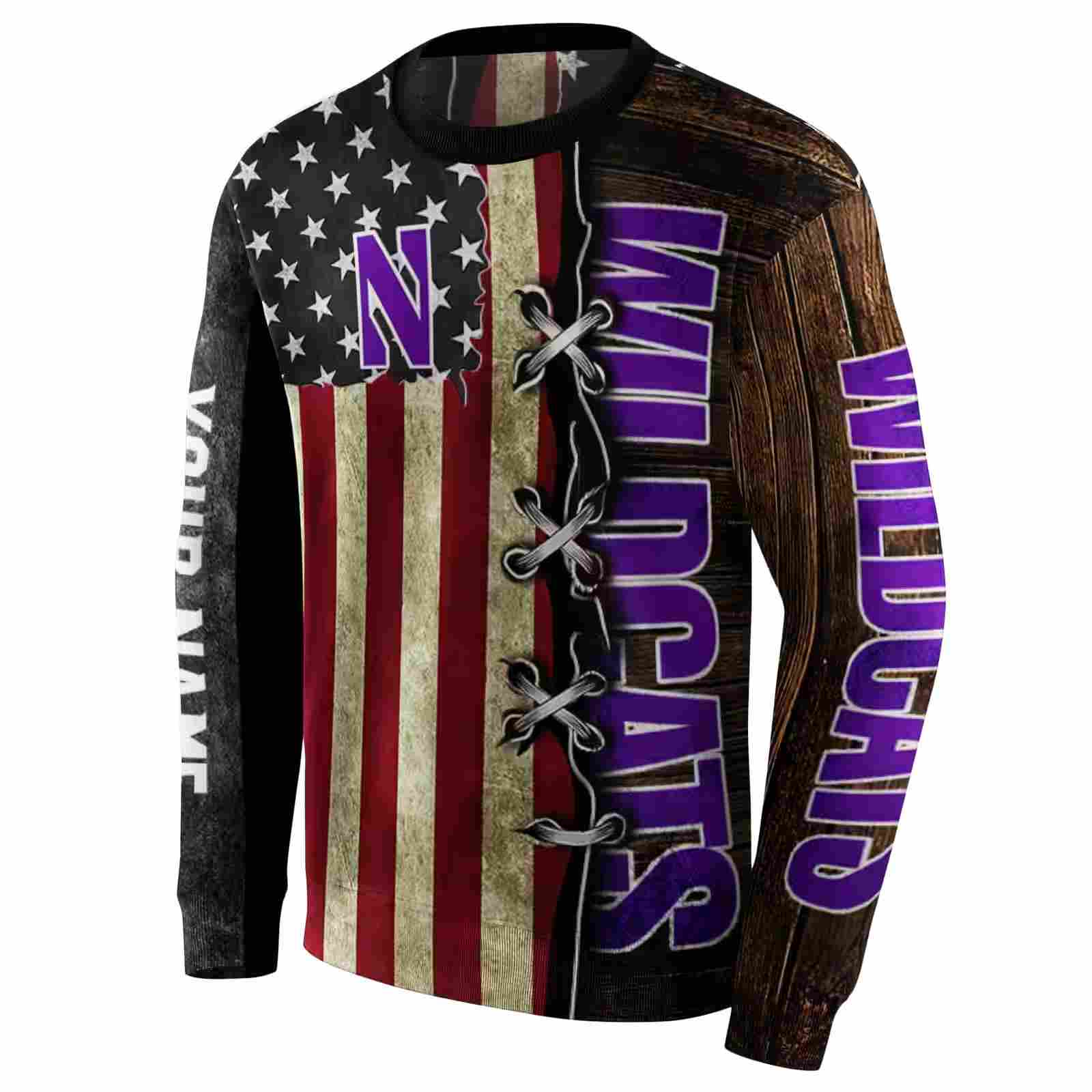 customized northwestern wildcats american pride hoodie new arrival