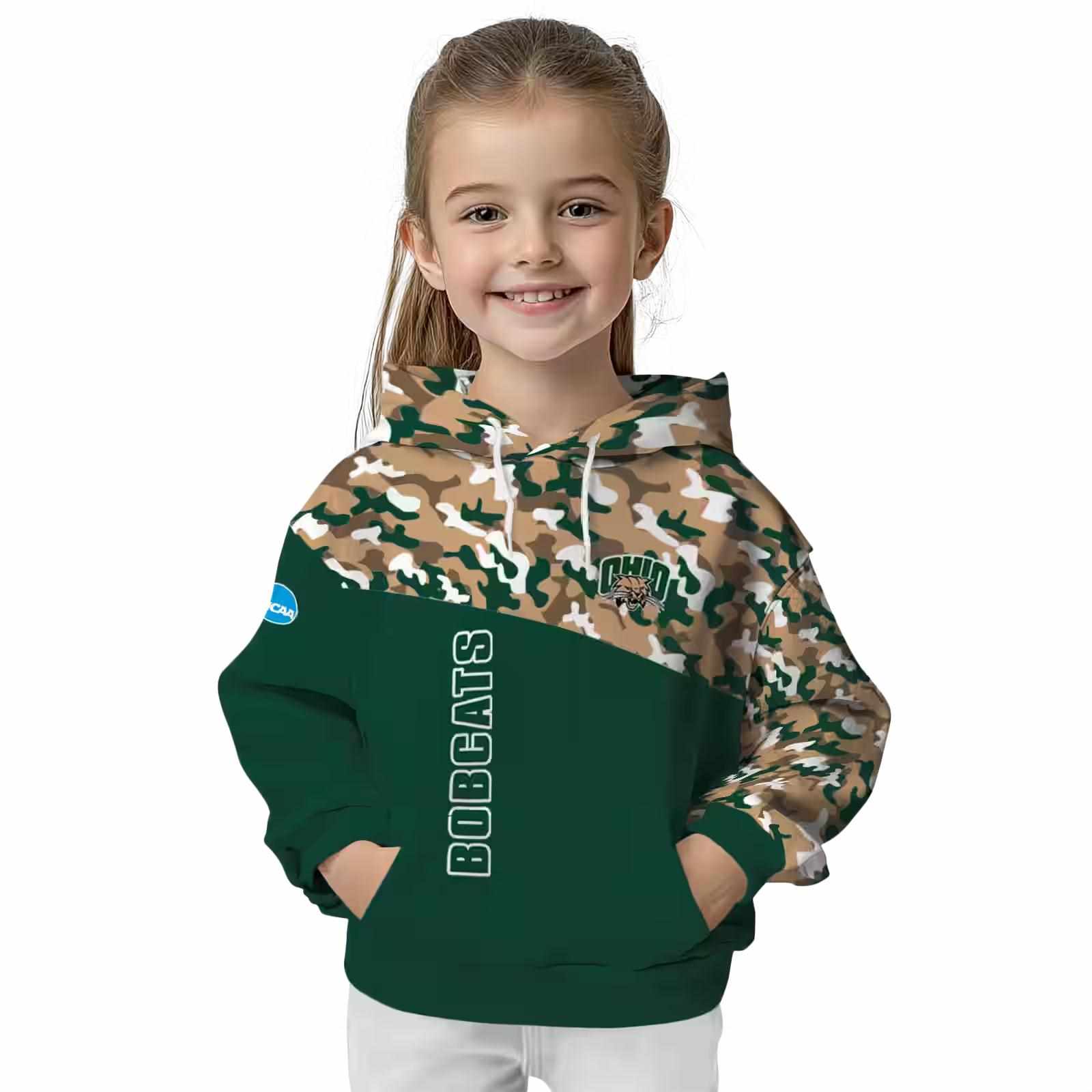 customized ohio bobcats camo pattern green hoodie top rated