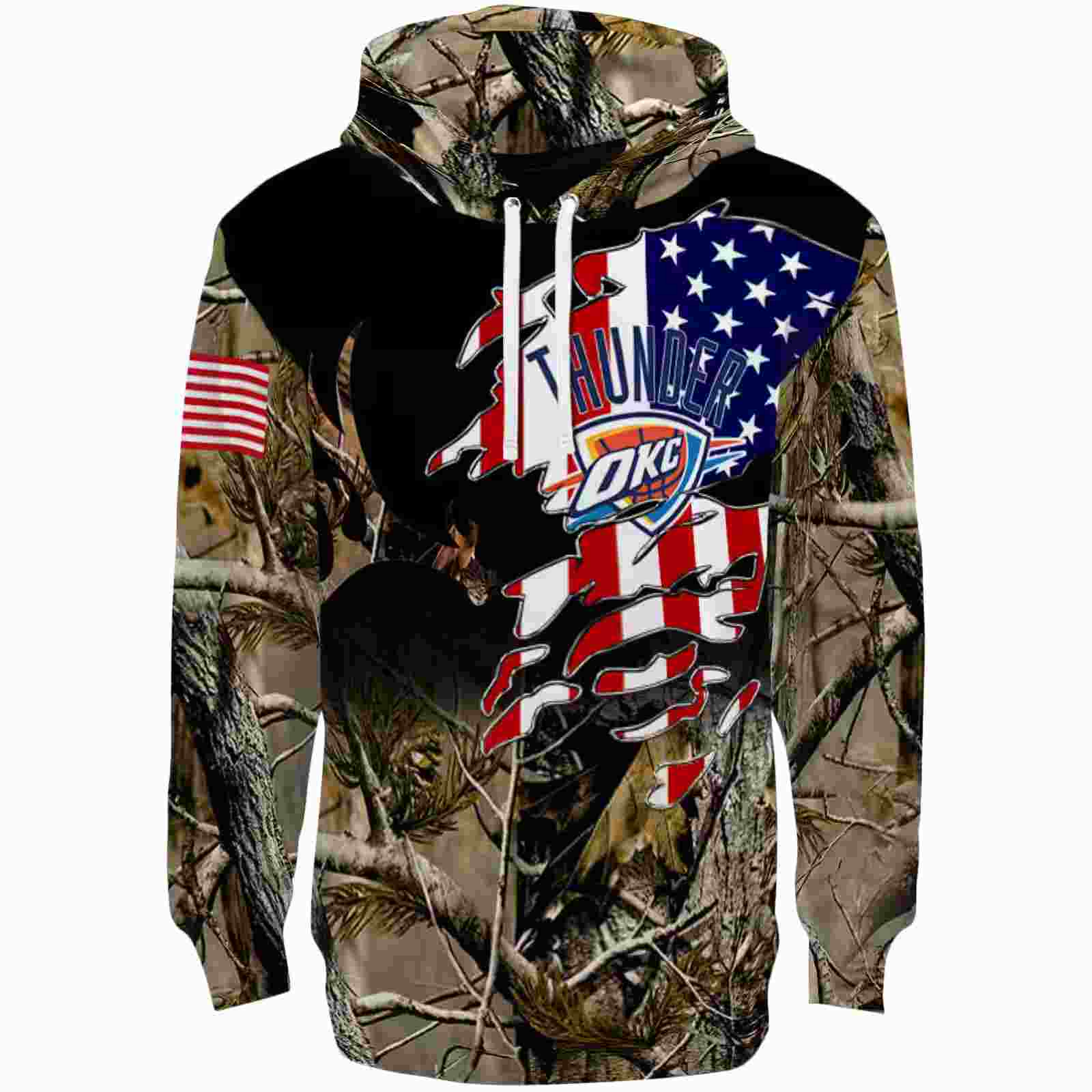 Customized Oklahoma City Thunder Tree Camo Hoodie