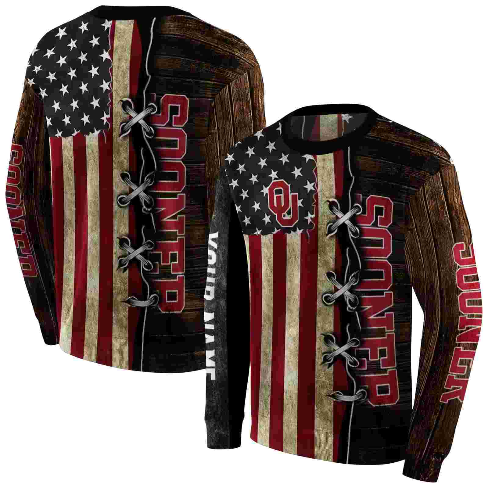 customized oklahoma sooners american pride hoodie premium grade
