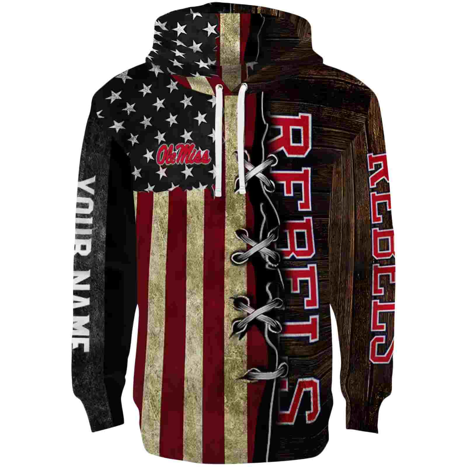Customized Ole Miss Rebels American Pride Hoodie