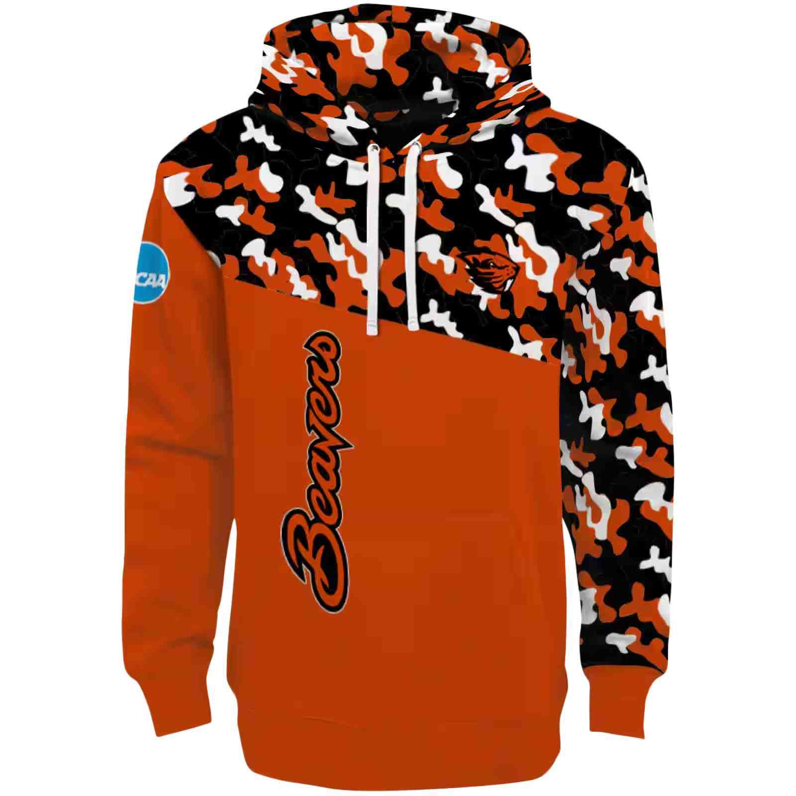 Customized Oregon State Beavers Camo Pattern Orange Hoodie