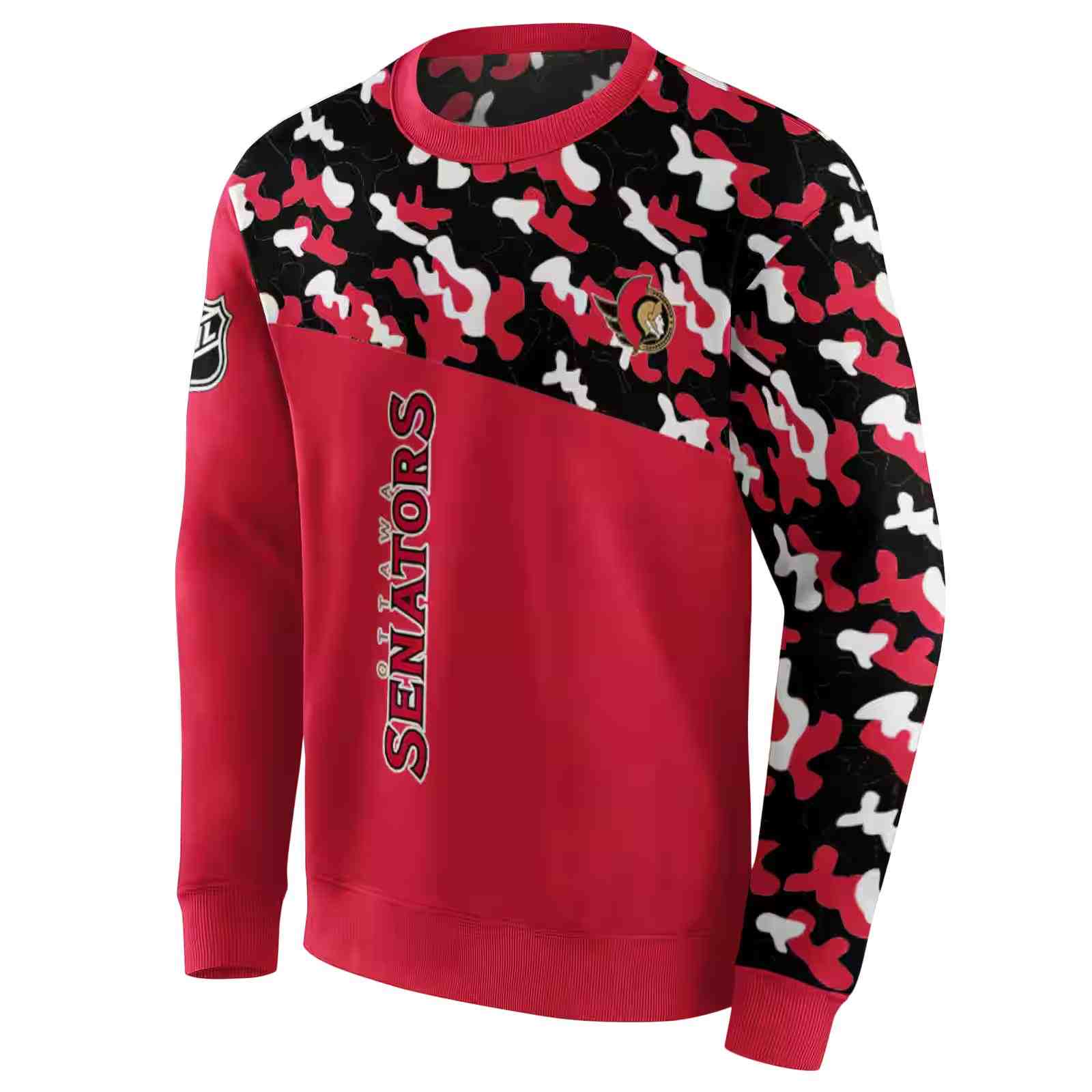 customized ottawa senators camo pattern red hoodie new arrival