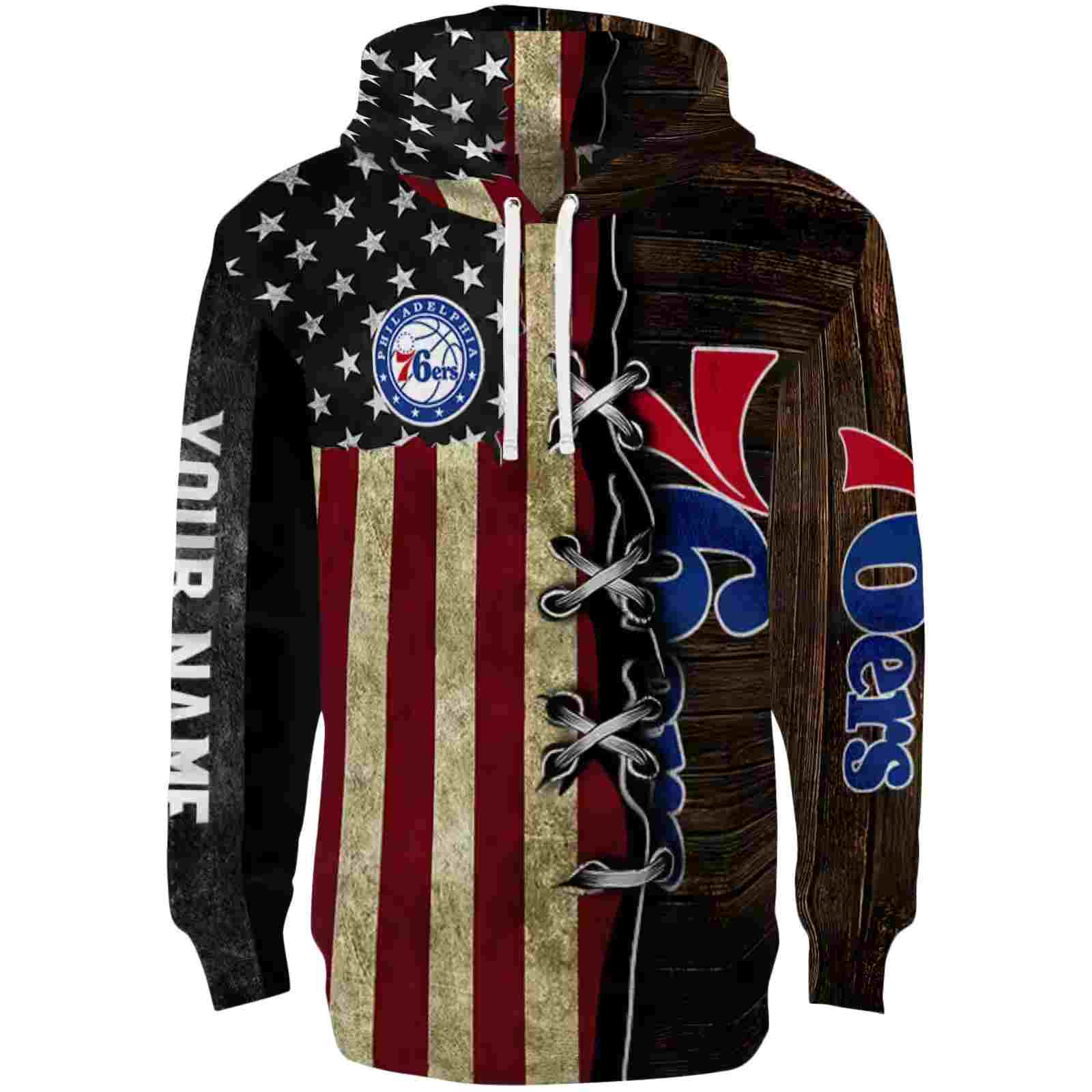 Customized Philadelphia 76ers American Pride Hoodie