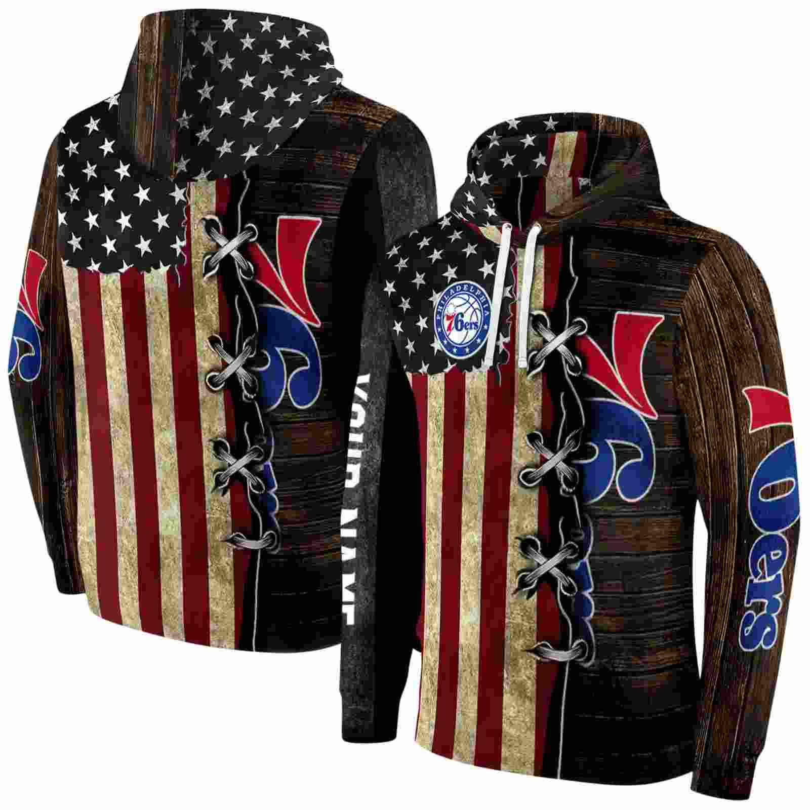 customized philadelphia 76ers american pride hoodie fashion forward