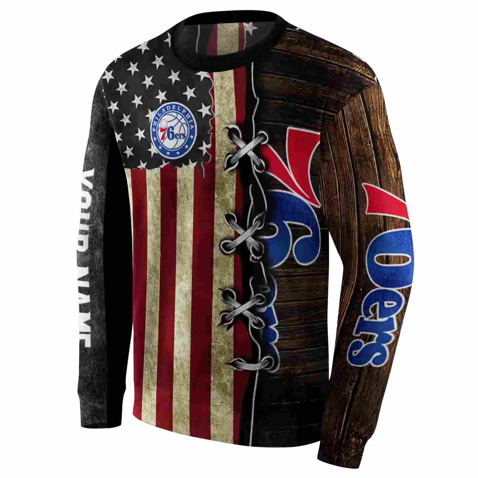 customized philadelphia 76ers american pride hoodie new arrival