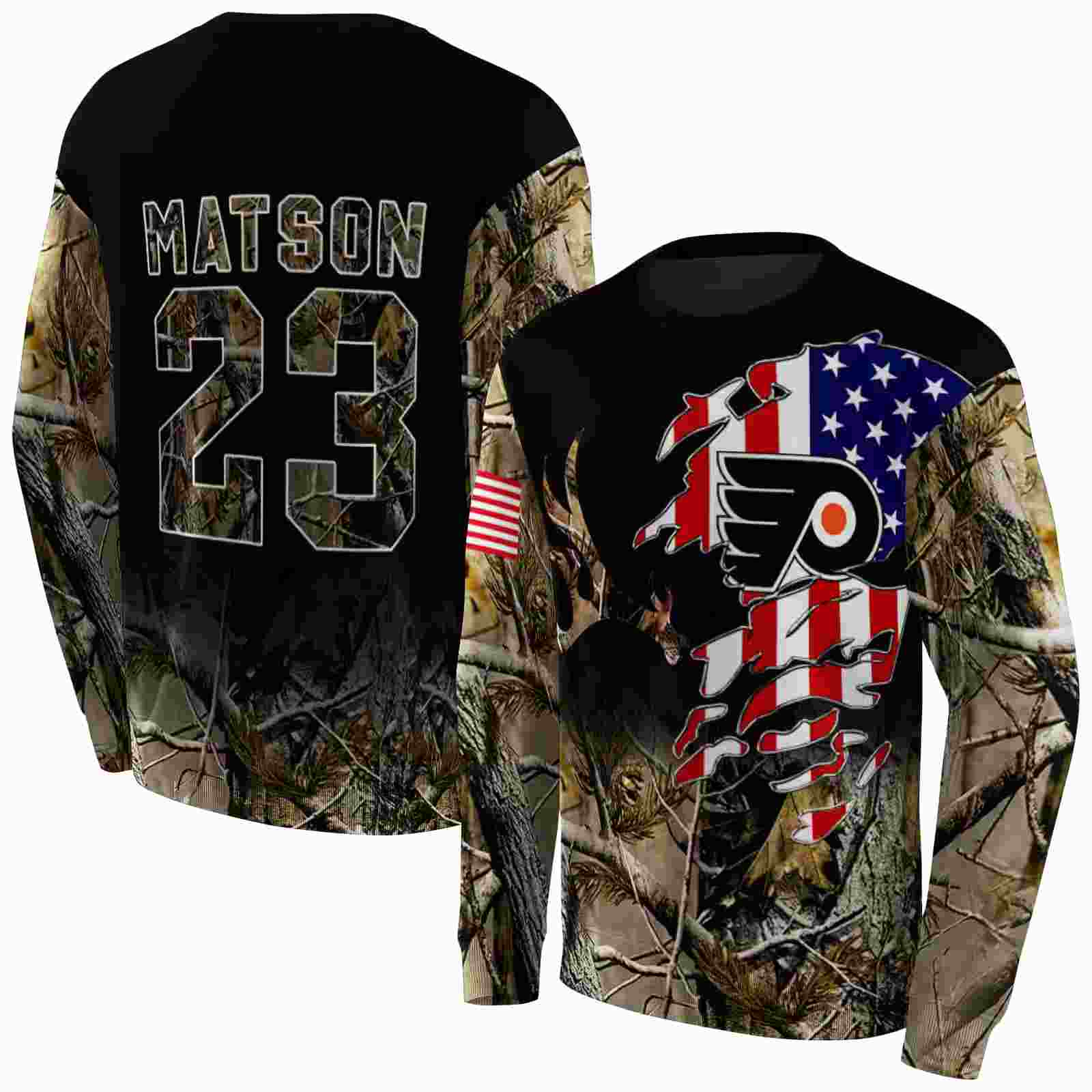 customized philadelphia flyers tree camo hoodie premium grade