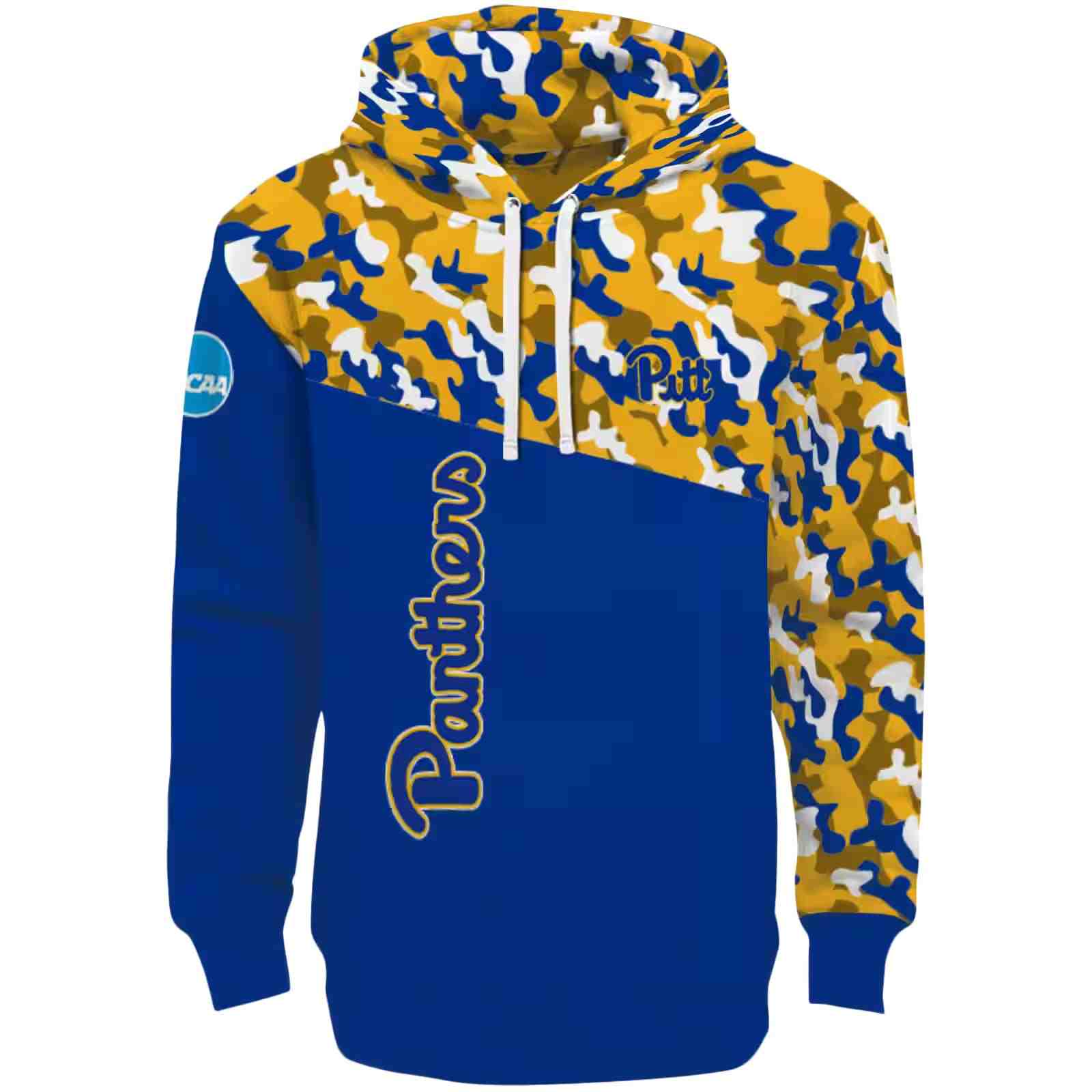 Customized Pittsburgh Panthers Camo Pattern Royal Blue Hoodie