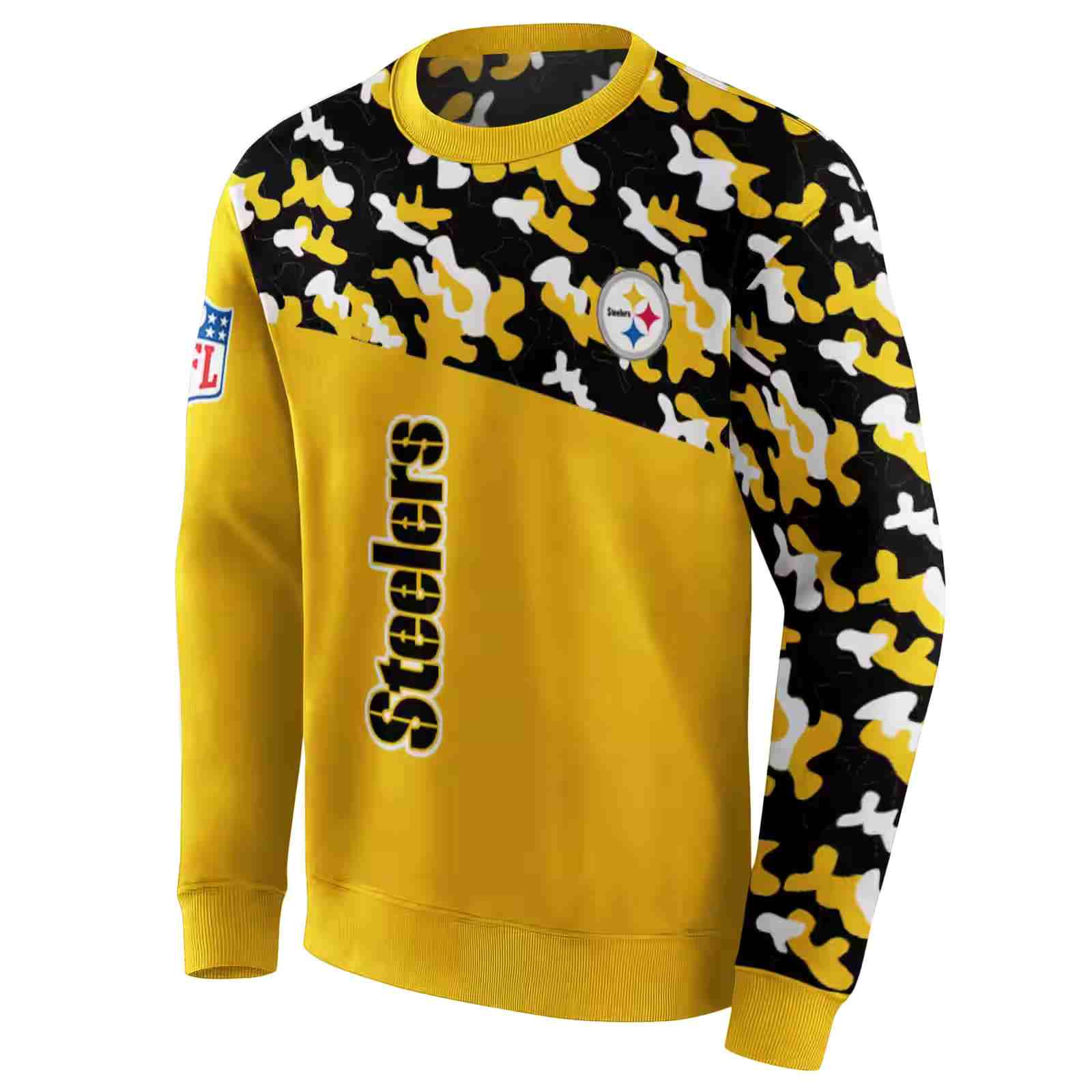 customized pittsburgh steelers camo pattern gold hoodie new arrival