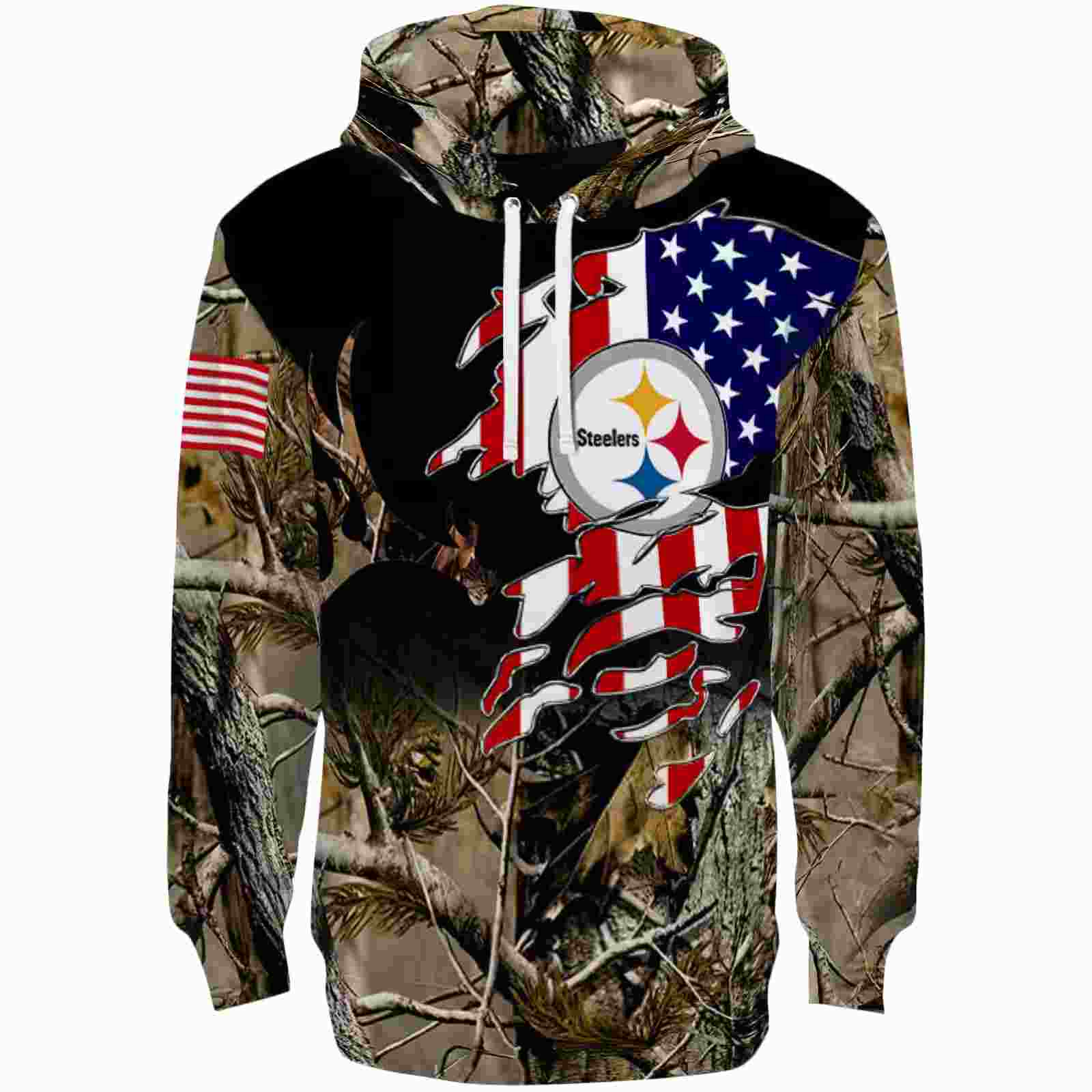 Customized Pittsburgh Steelers Tree Camo Hoodie