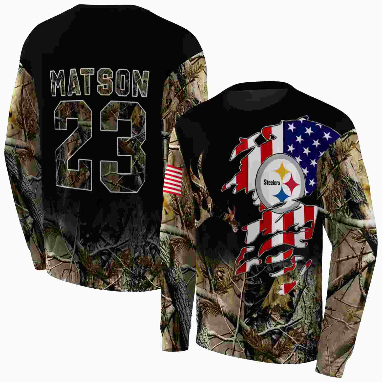 customized pittsburgh steelers tree camo hoodie premium grade