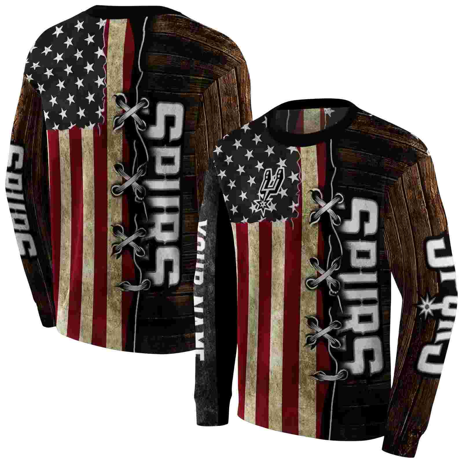 customized san antonio spurs american pride hoodie premium grade