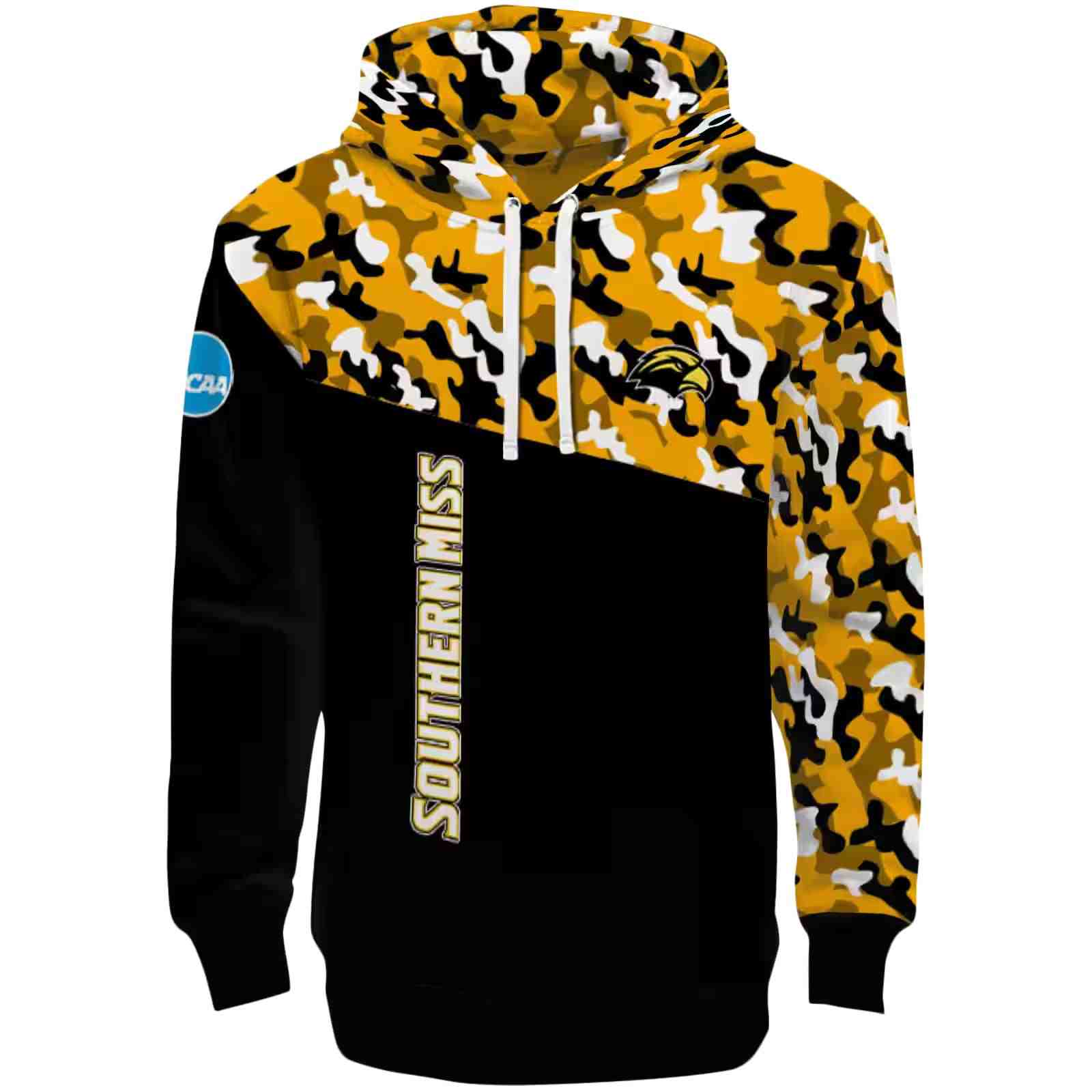 Customized Southern Miss Golden Eagles Camo Pattern Black Hoodie