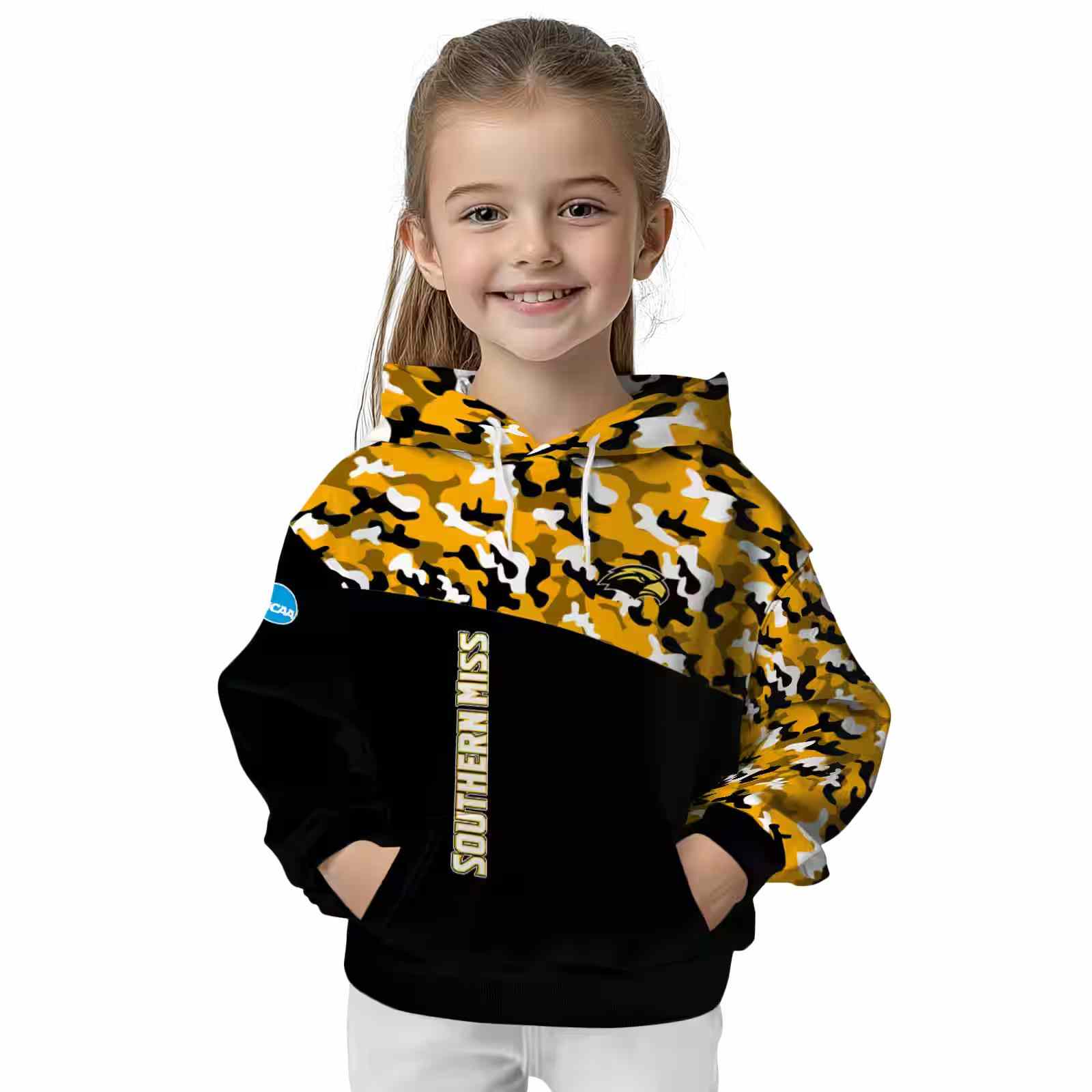 customized southern miss golden eagles camo pattern black hoodie top rated