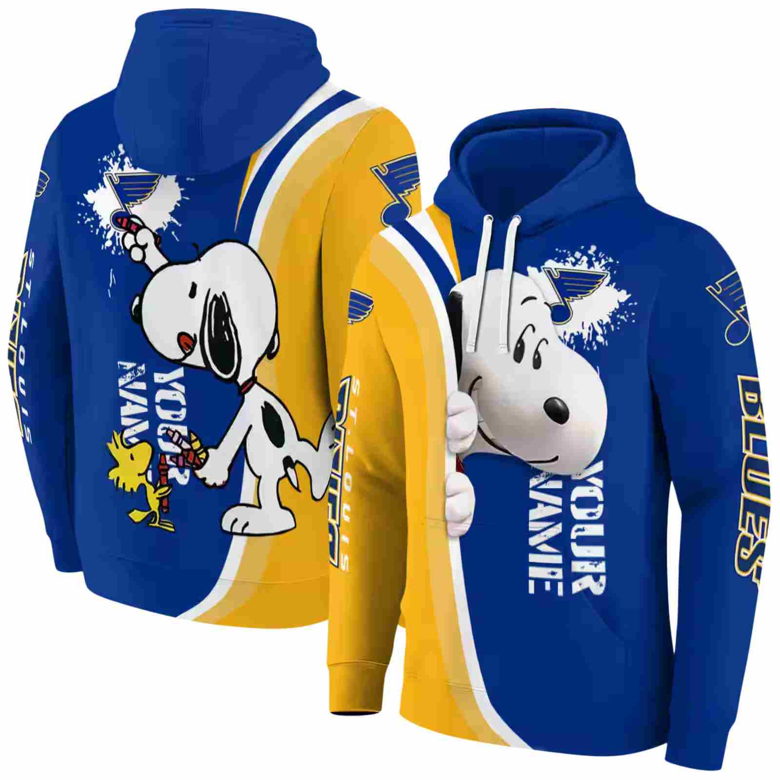 customized st louis blues peeking snoopy blue hoodie fashion forward