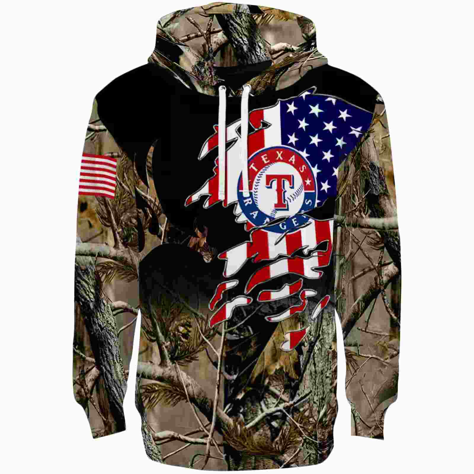 Customized Texas Rangers Tree Camo Hoodie