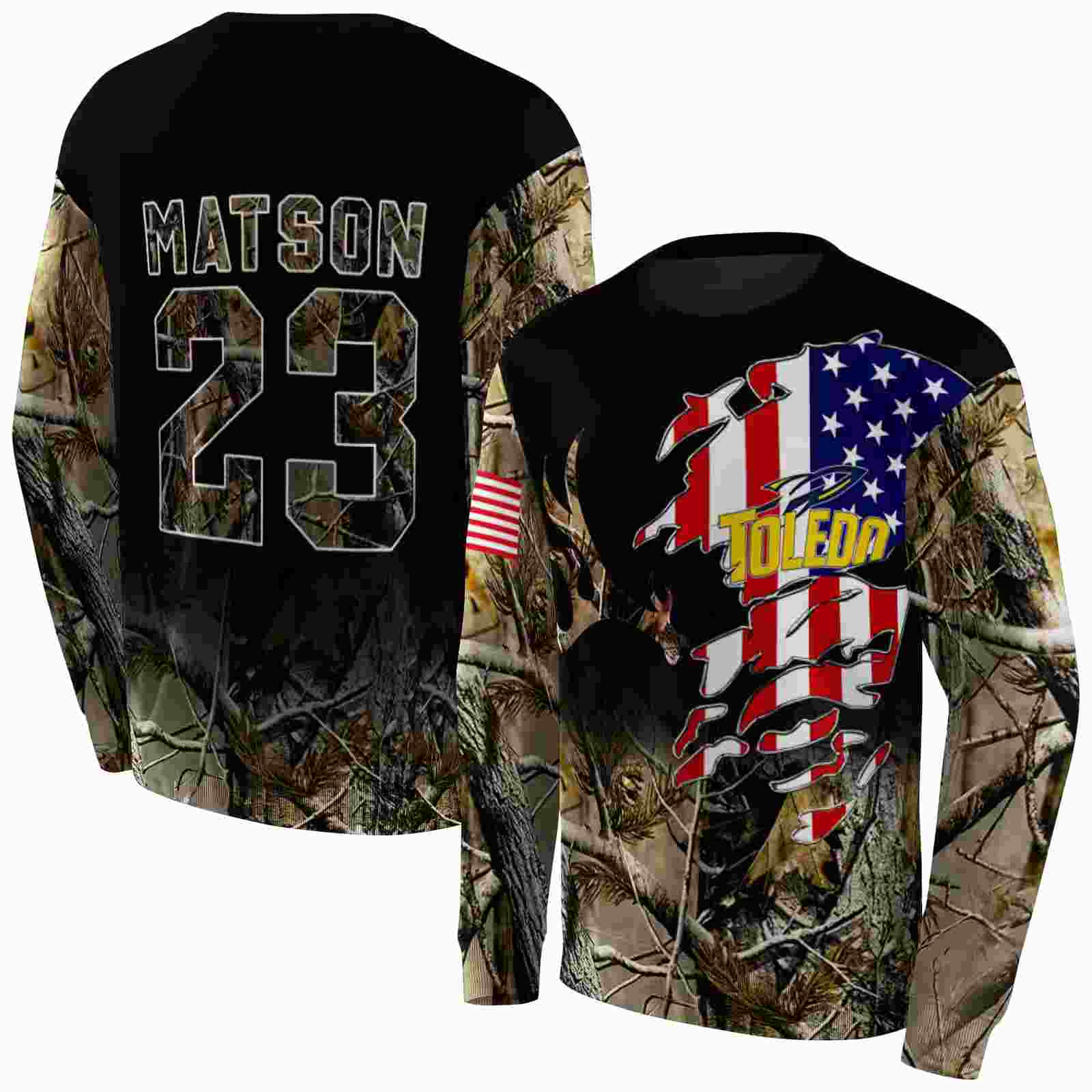 customized toledo rockets tree camo hoodie premium grade