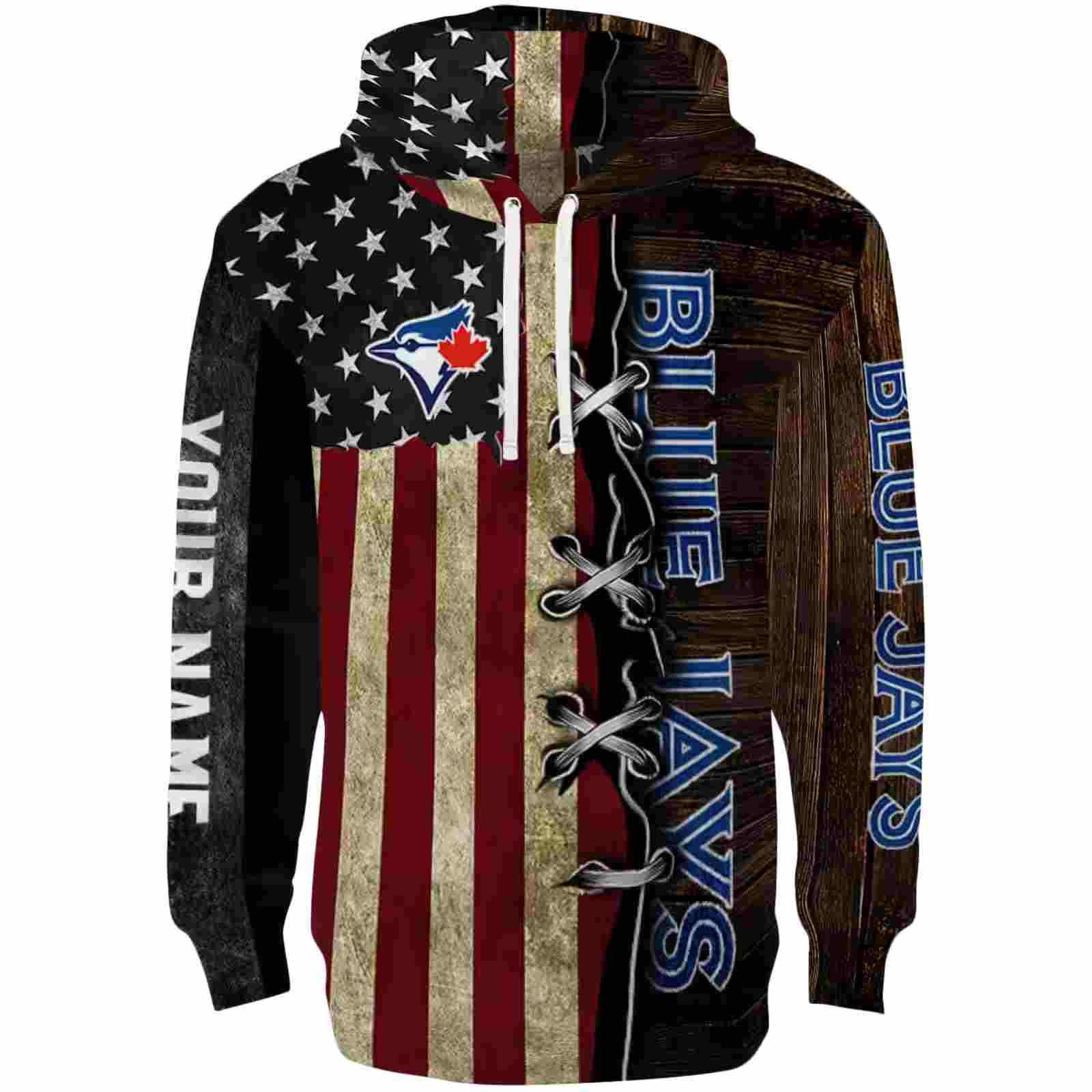 Customized Toronto Blue Jays American Pride Hoodie