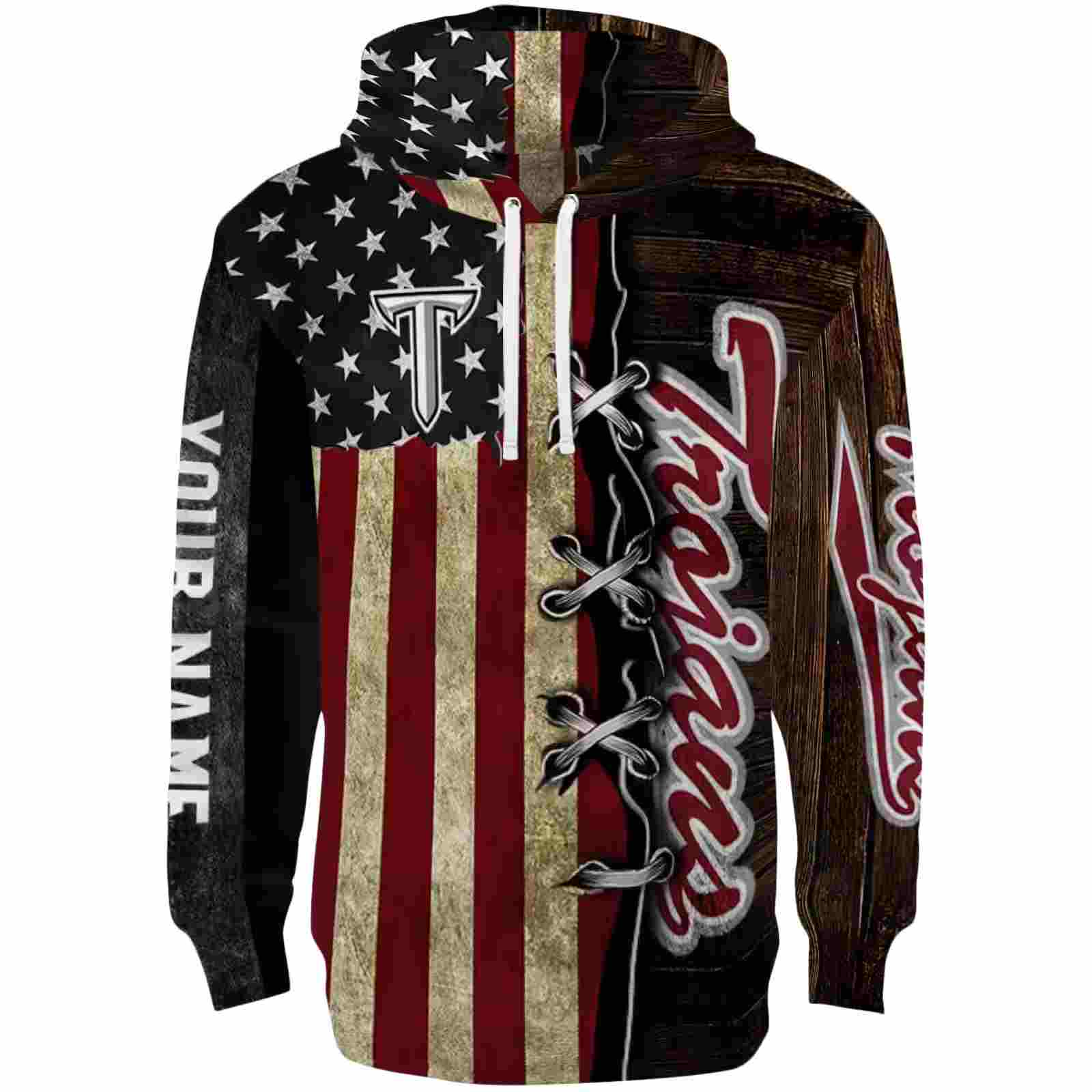 Customized Troy Trojans American Pride Hoodie