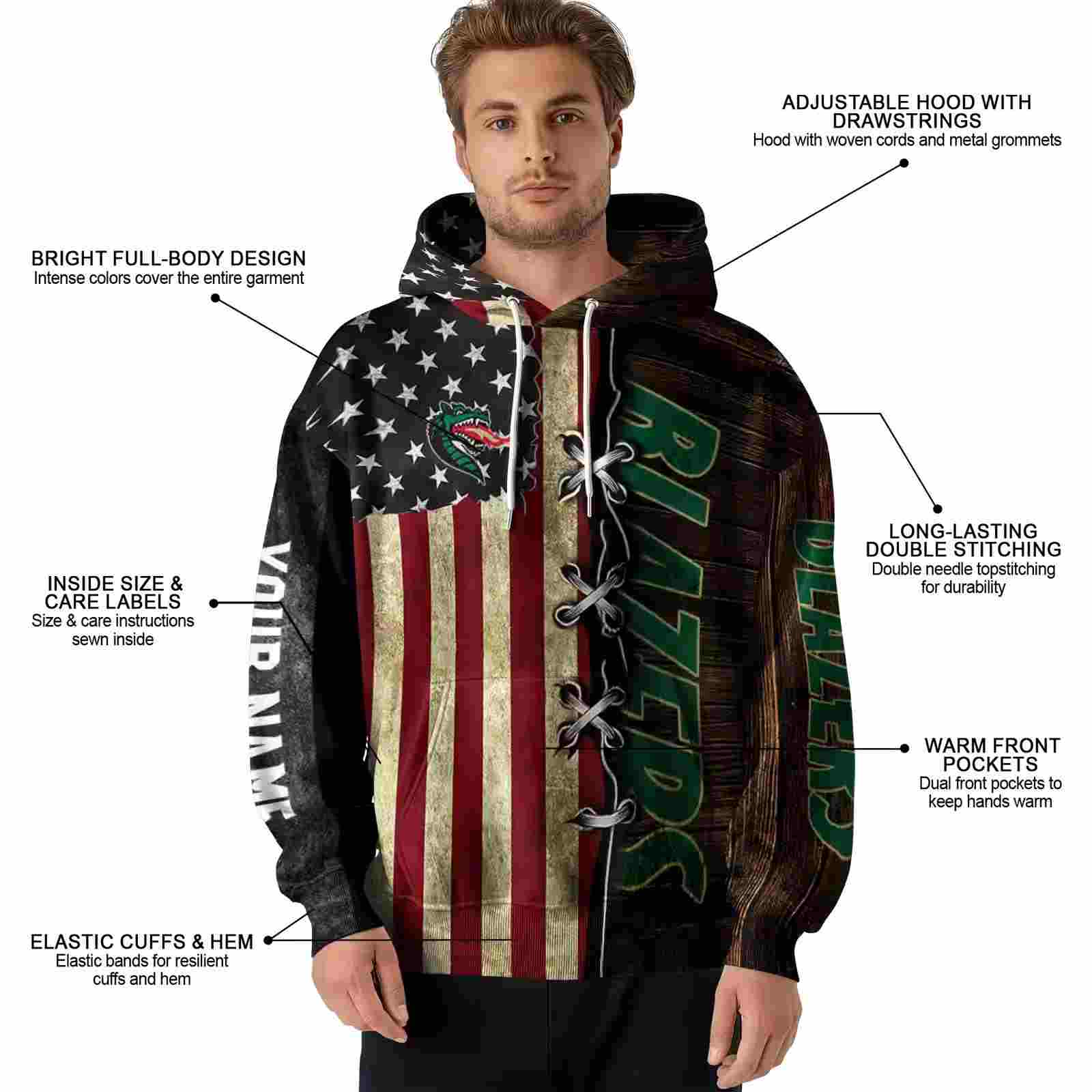 customized uab blazers american pride hoodie latest model