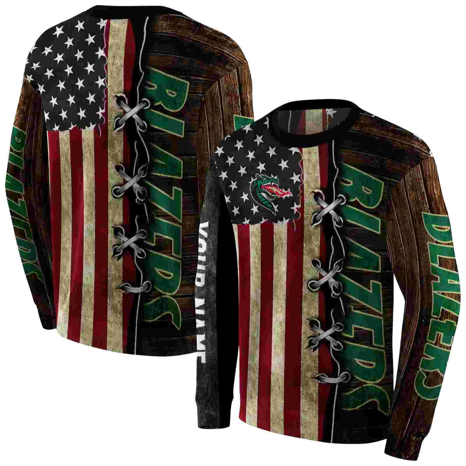 customized uab blazers american pride hoodie premium grade