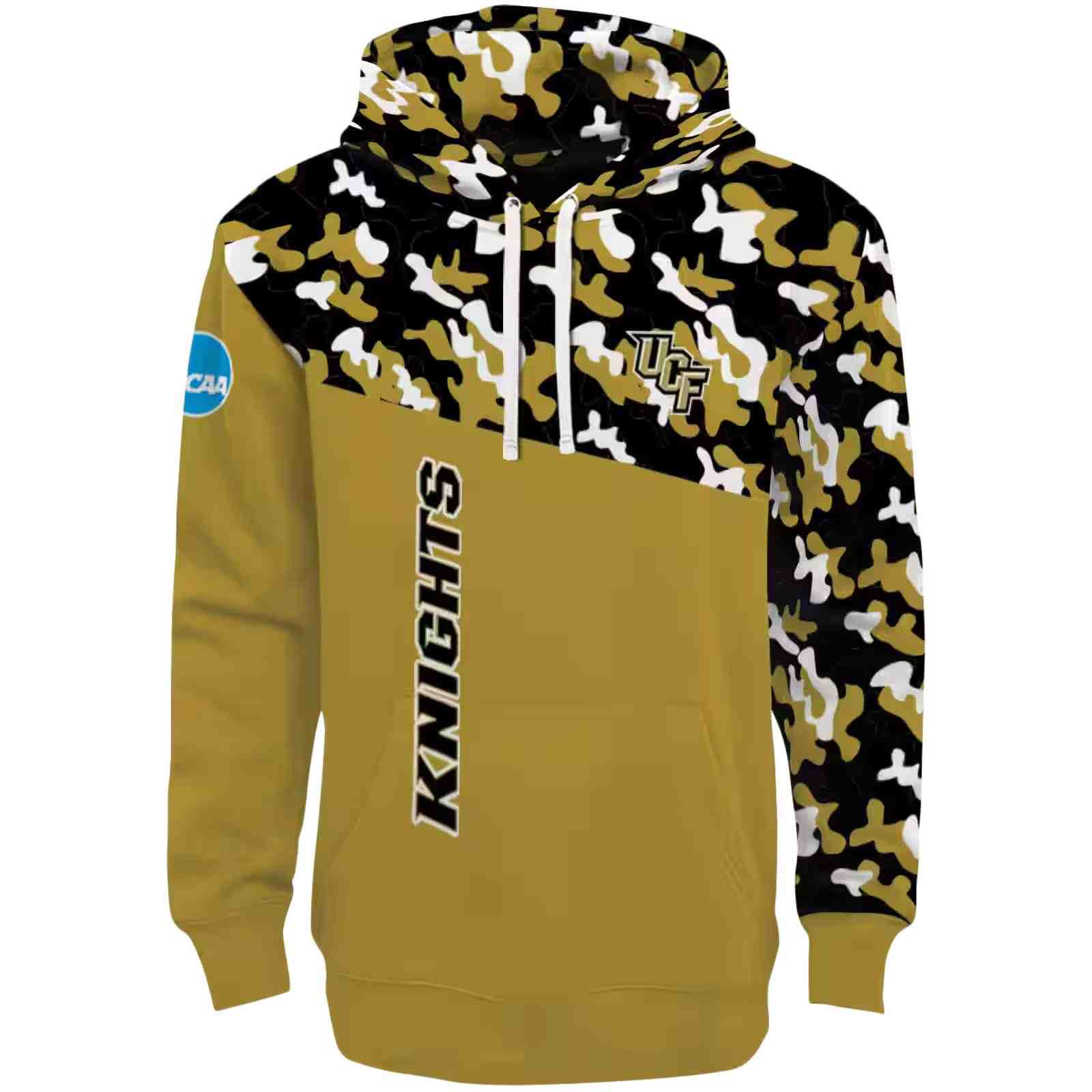 Customized UCF Knights Camo Pattern Gold Hoodie