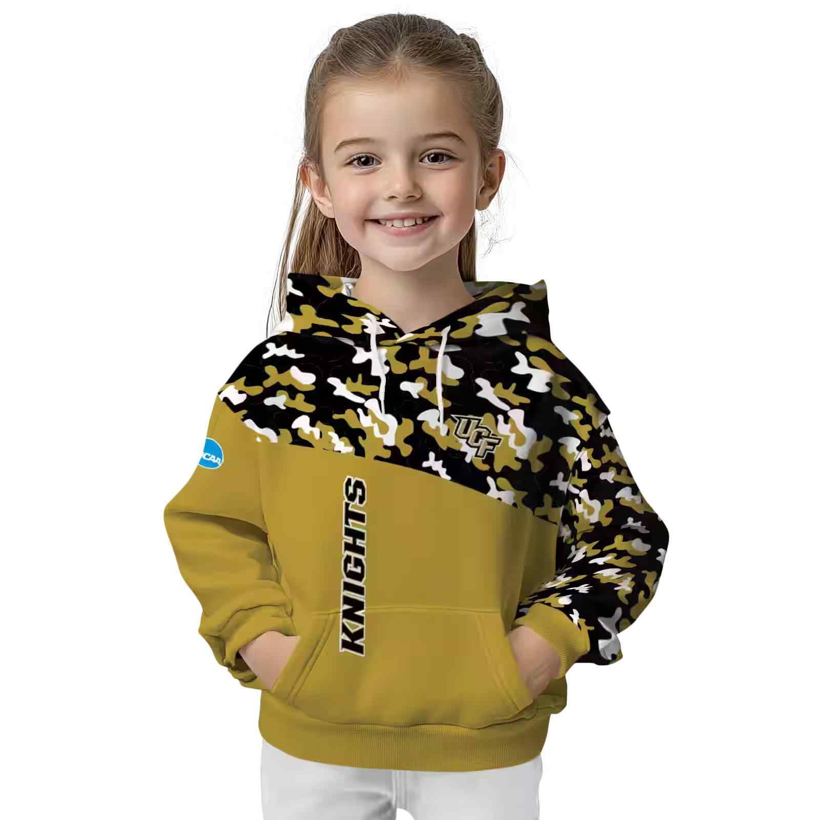 customized ucf knights camo pattern gold hoodie top rated