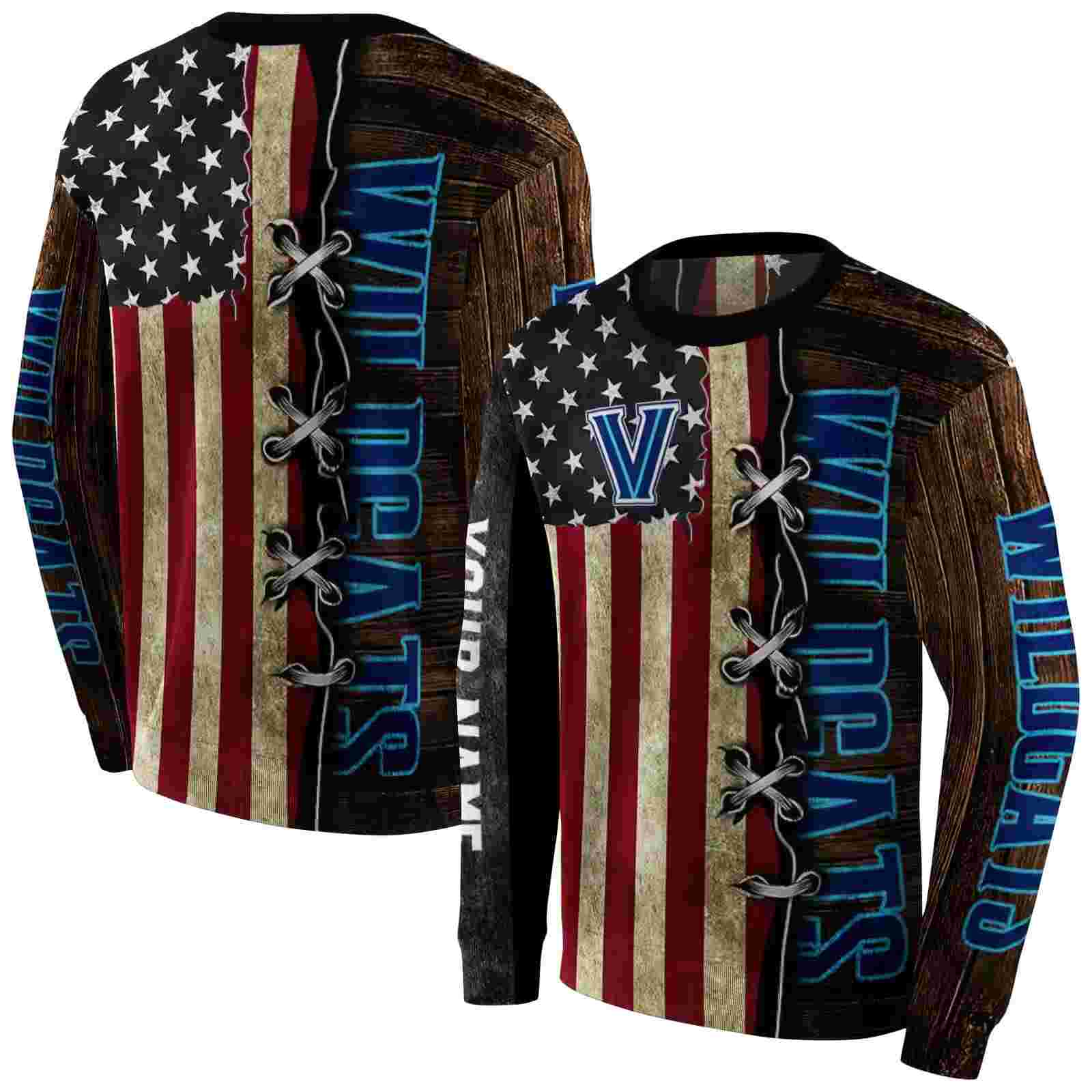 customized villanova wildcats american pride hoodie premium grade