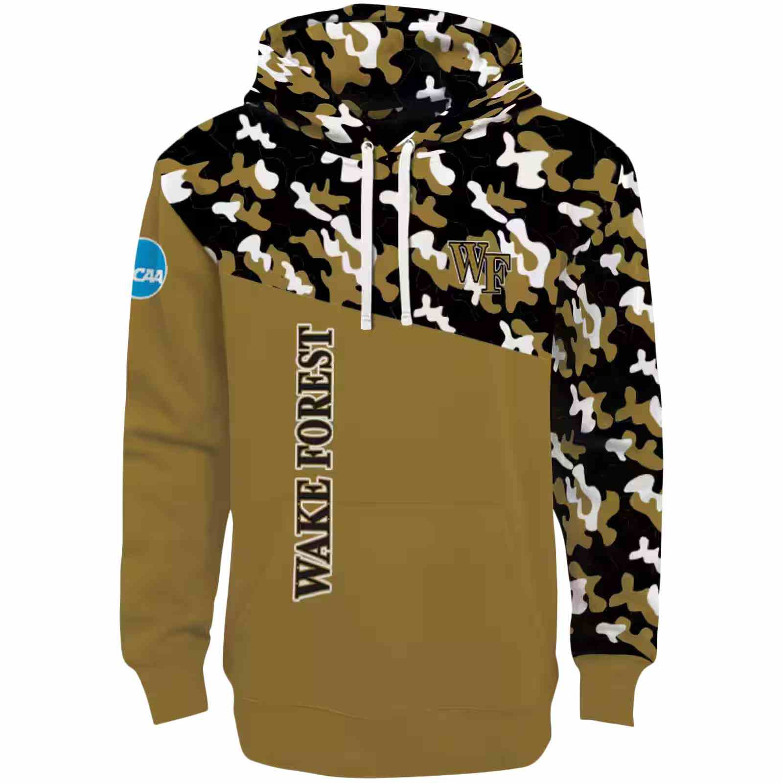 Customized Wake Forest Demon Deacons Camo Pattern Gold Hoodie