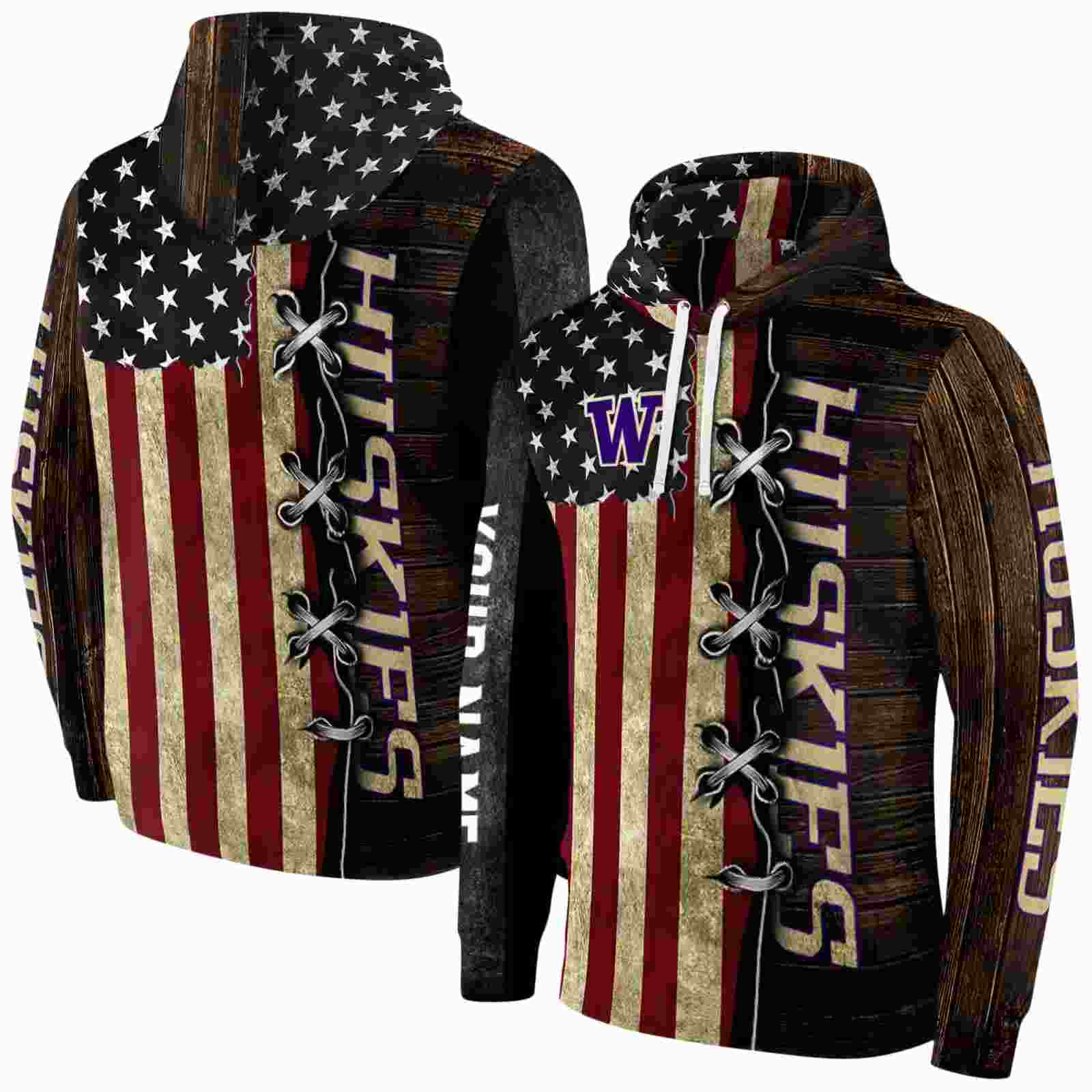 customized washington huskies american pride hoodie fashion forward