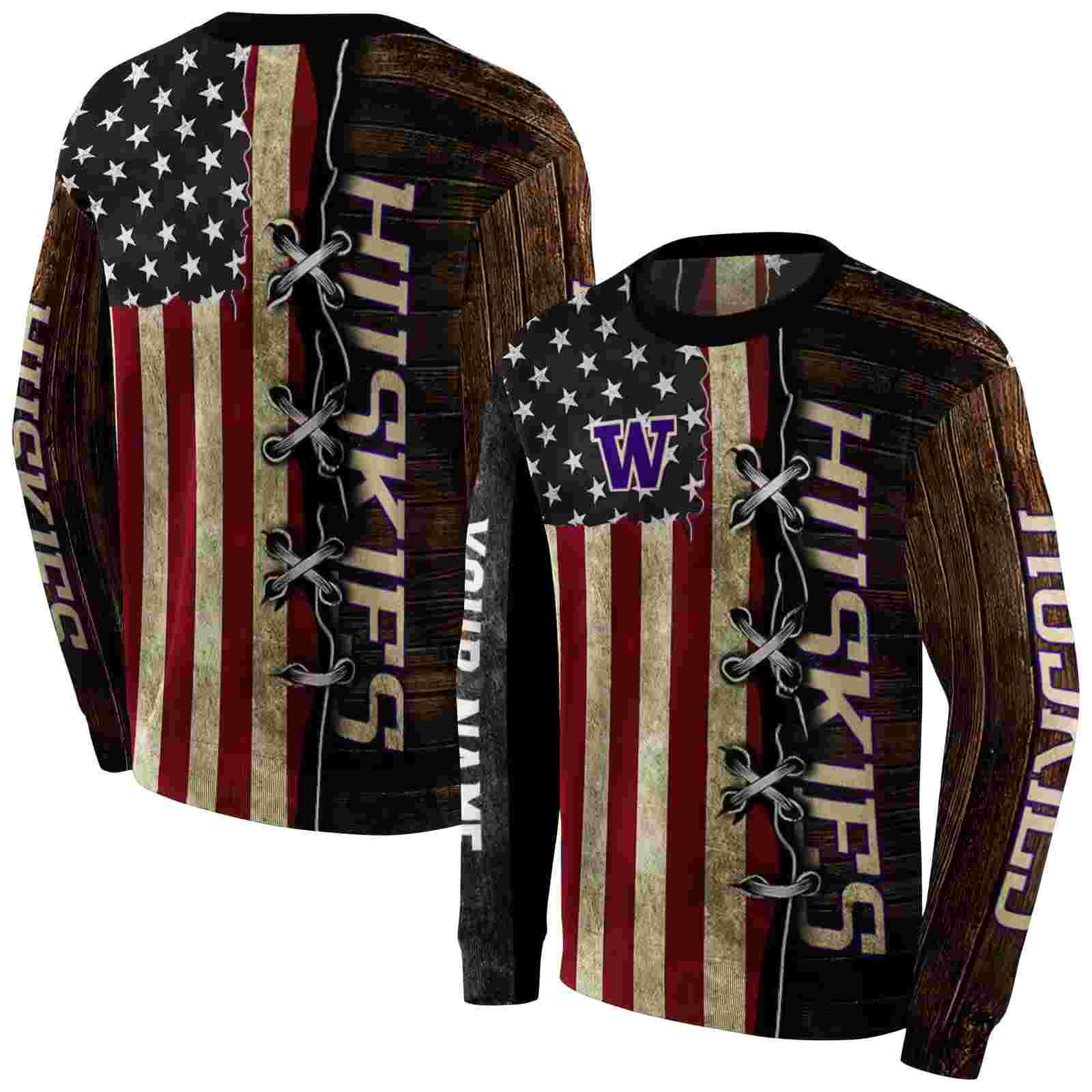 customized washington huskies american pride hoodie premium grade